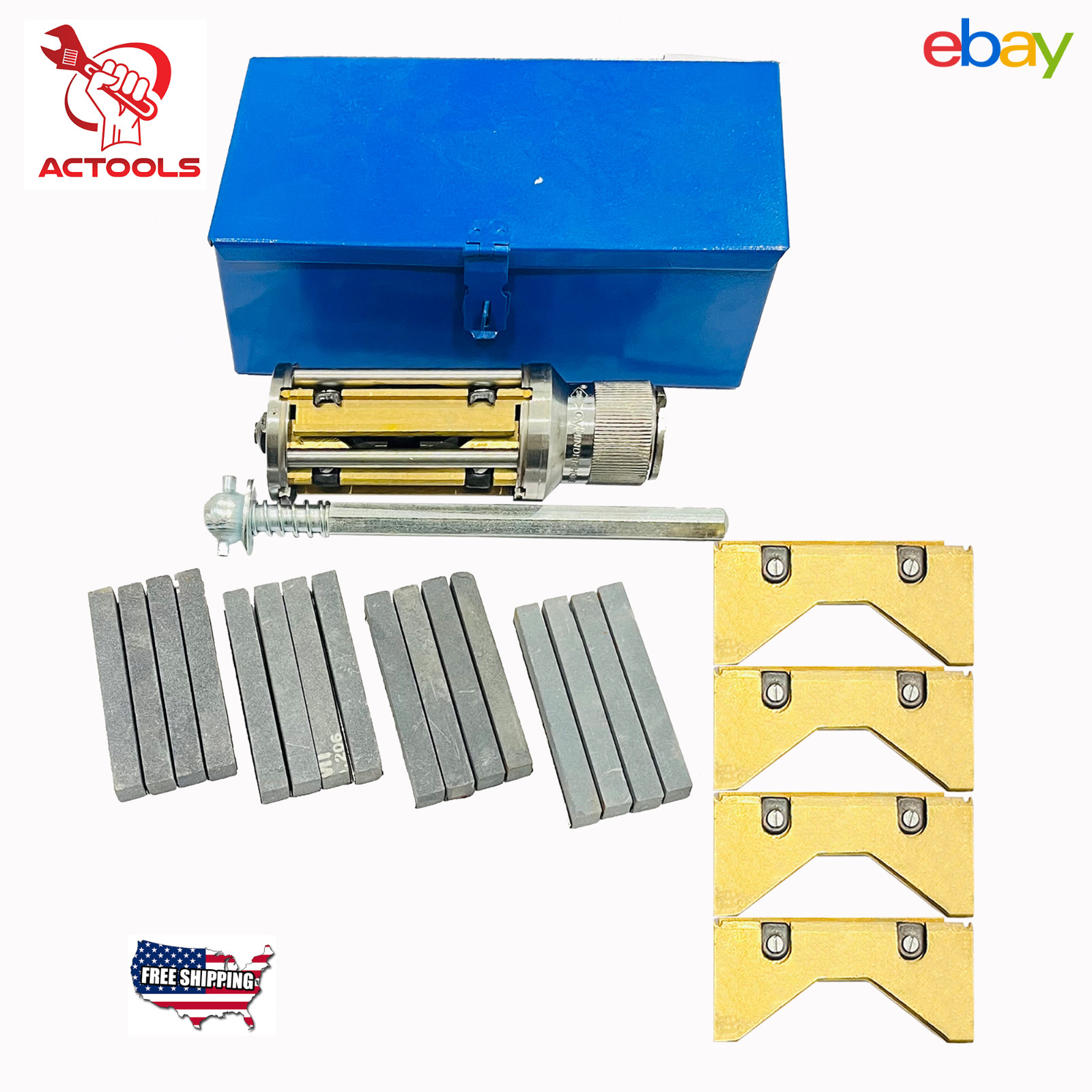 Cylinder Engine Hone Kit 2-1/2″ To 5-1/2″ Honing Machine + 4 Grit Stones USA