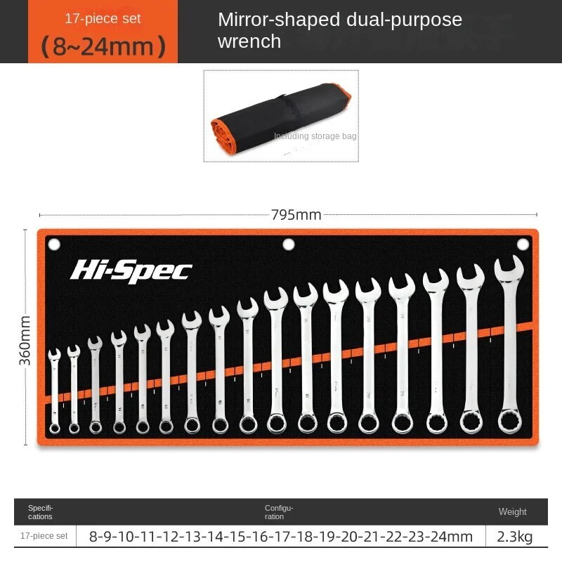 Ratchet Wrench Open End Dual Purpose Quick and Labor-saving Wrench Tool Set