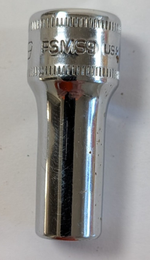 Snap-on USA 3/8″ Drive 9mm Metric 6PT Semi Deep Chrome Socket w8a2wht