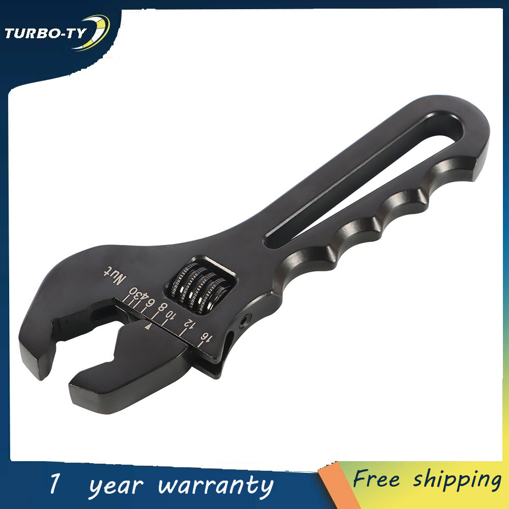 Black Adjustable Wrench Aluminum Tool Spanner for Hose End Fitting 3AN-16AN