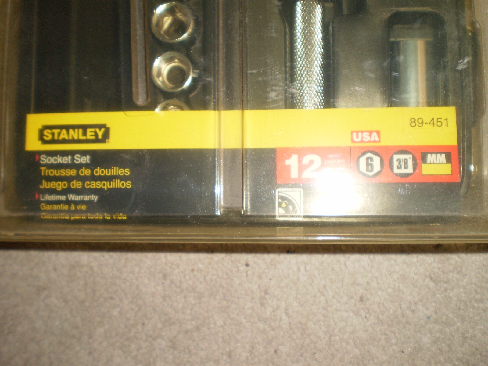 NOS STANLEY 12 PIECES SOCKET SET 6 POINT METRIC # 89-451