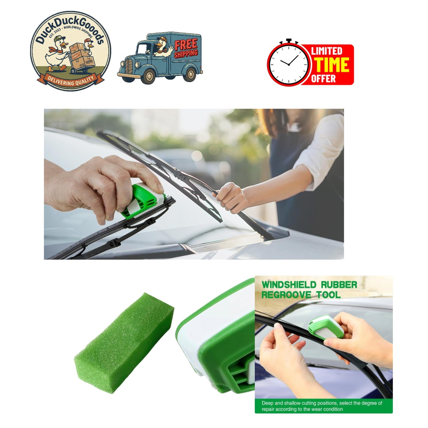 Universal Vehicle Wiper Restorer – Handy 4-Inch Regroover for Emergency Repairs