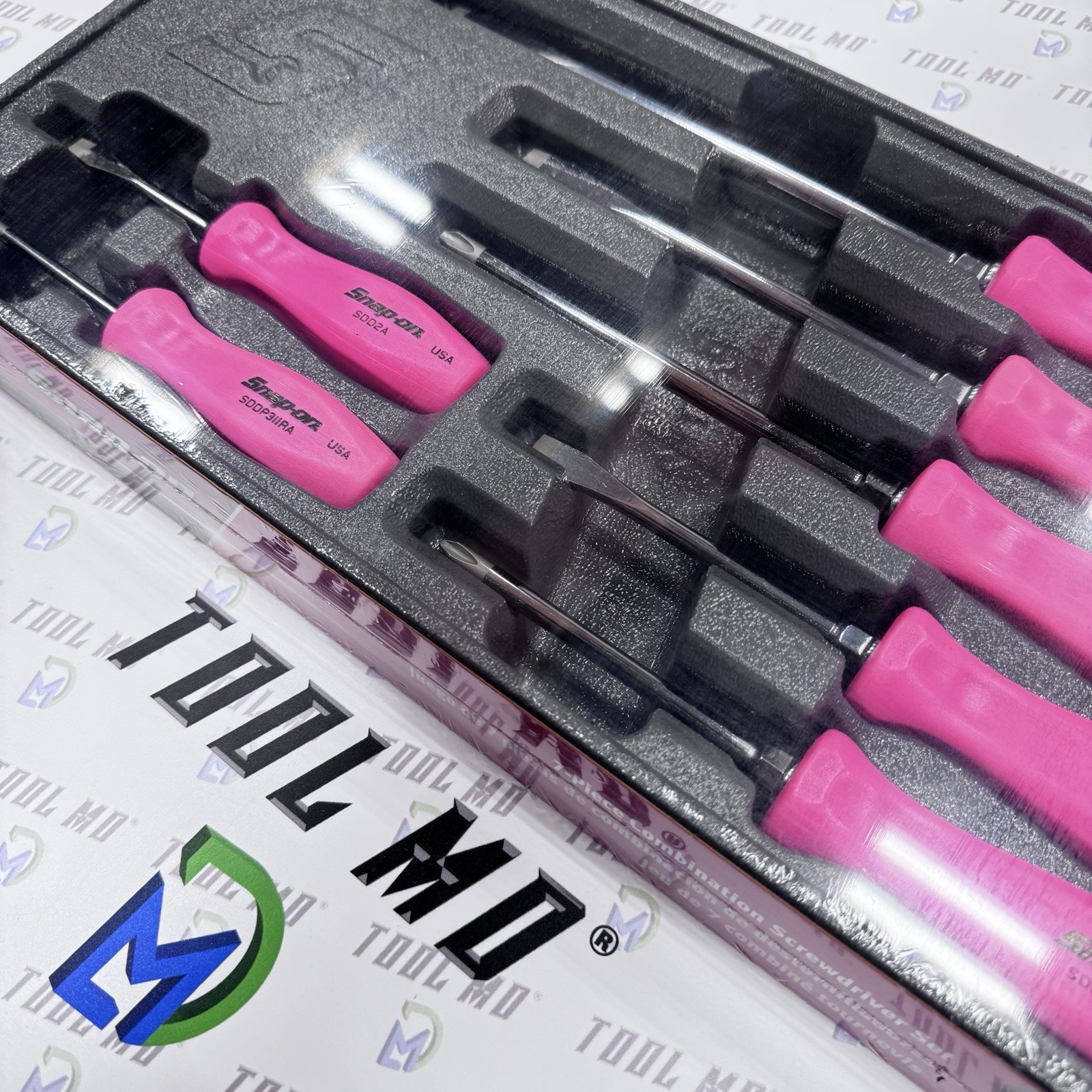 Snap-on Tools USA RARE 7pc CLASSIC PINK Hard Grip Screwdriver Set SDDX70AMP