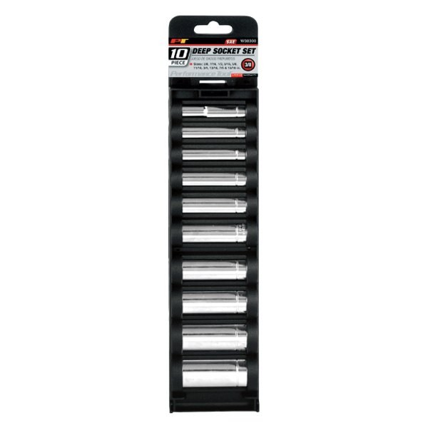 Performance Tool 3/8″ Drive 6-Point SAE Deep Socket Set 10 Pieces