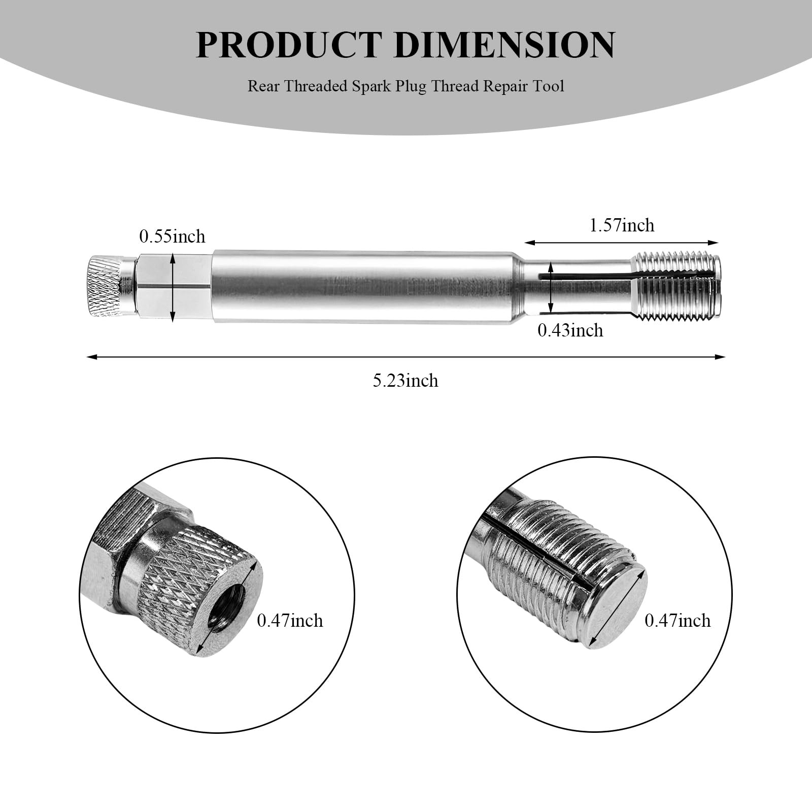 14mm Back Tap Spark Plug Thread Repair Tool, M14x1.25 Thread Chase Tap for Re…
