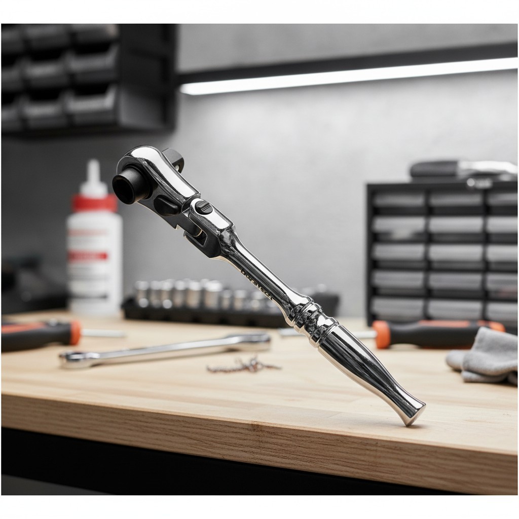 Versatile 1/4″ Drive Flex Head Ratchet – 2-in-1 Bit Driver & Mechanic Tool