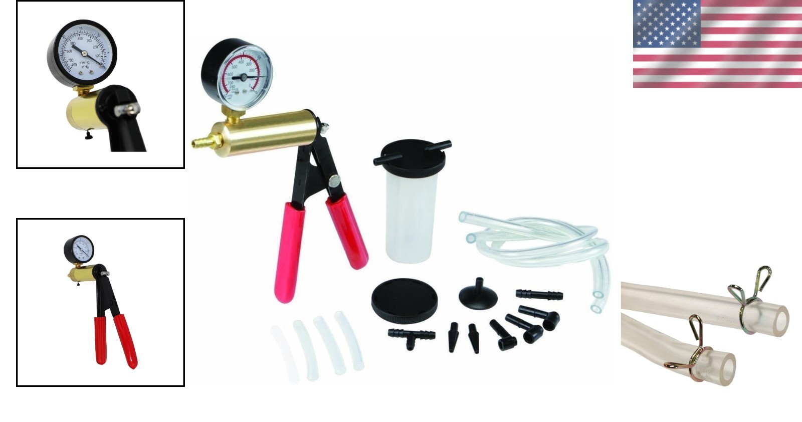 2 in 1 Brake Bleeder Kit Handheld Vacuum Pump Set for Automotive with Case
