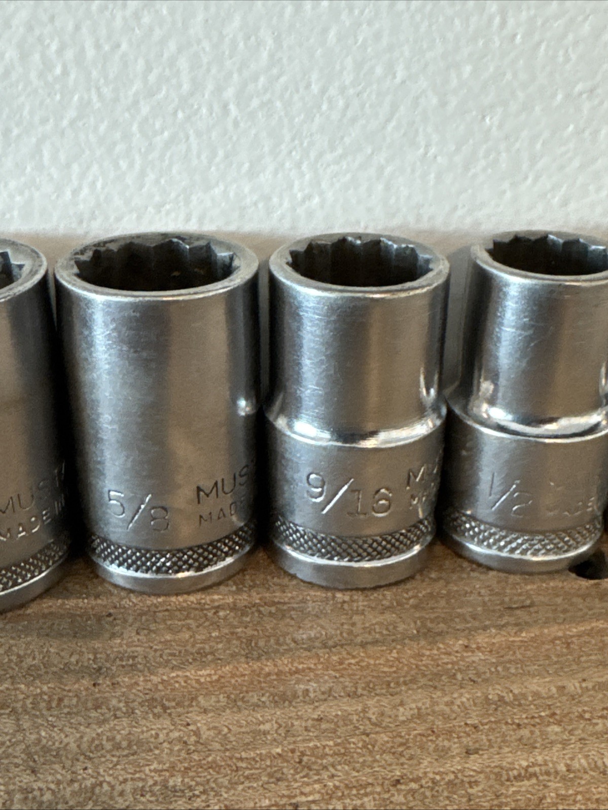 VTG Mustang 1/2” drive sockets SAE (10 pieces) MT1232 – MT 1214 Made In USA