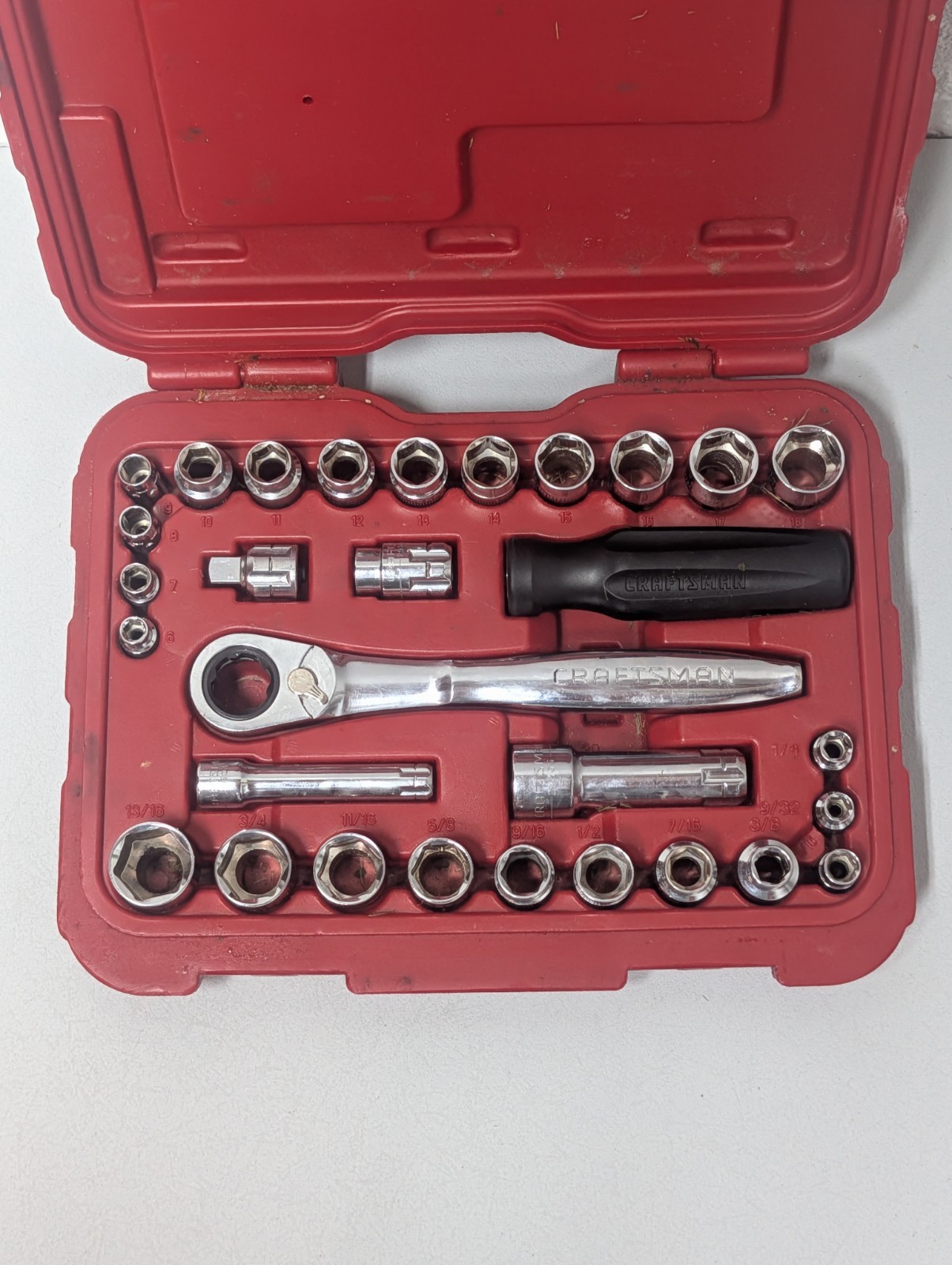 VTG Sears Craftsman 30pc Max Axess Socket Ratchet Tool Set Pass Thru Low Profile