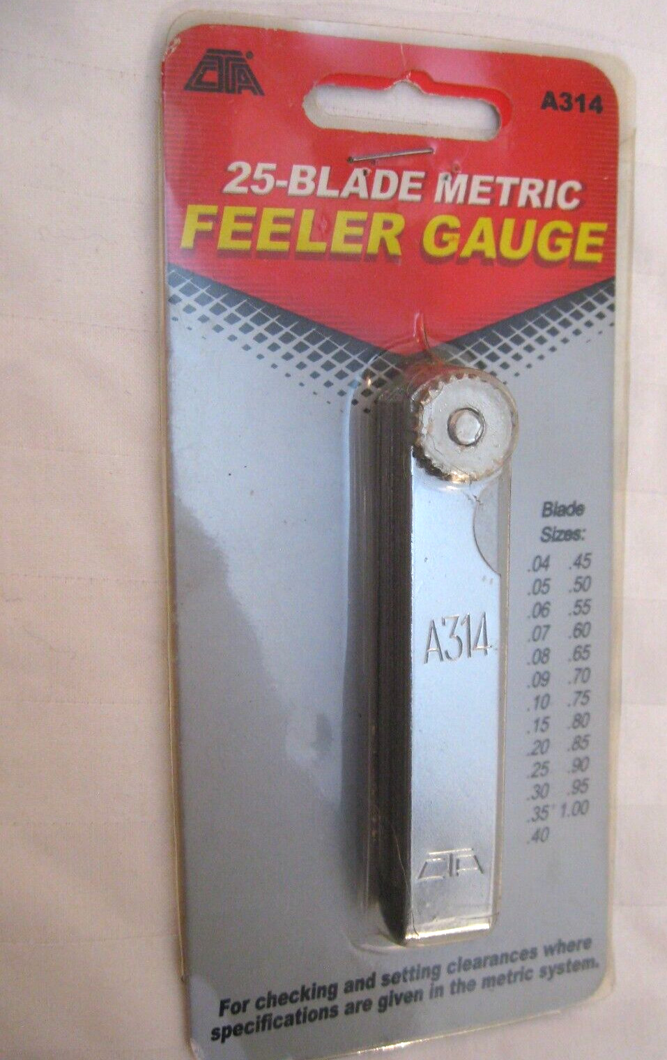 A314 25-BLADES METRIC FEELER GAUGE SET FROM 0.04mm TO 1.0mm