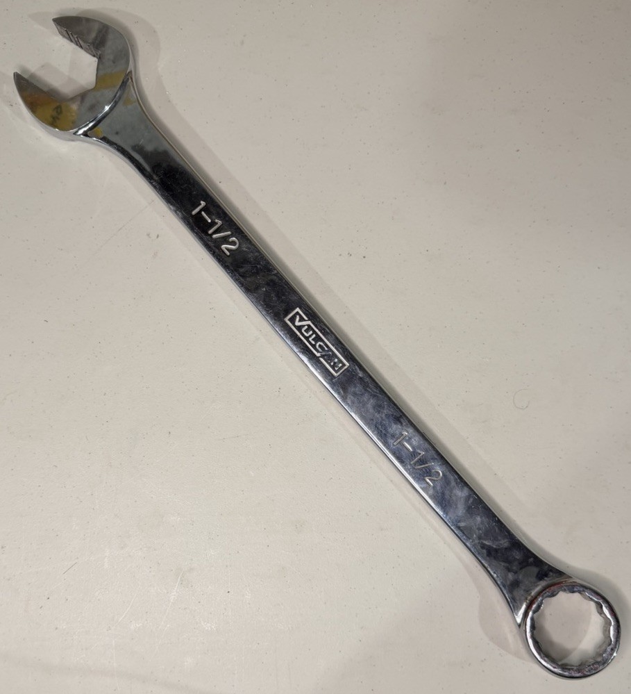 Vulcan 1-1/2” Combination Wrench Jumbo Chrome Vanadium Polished V Groove