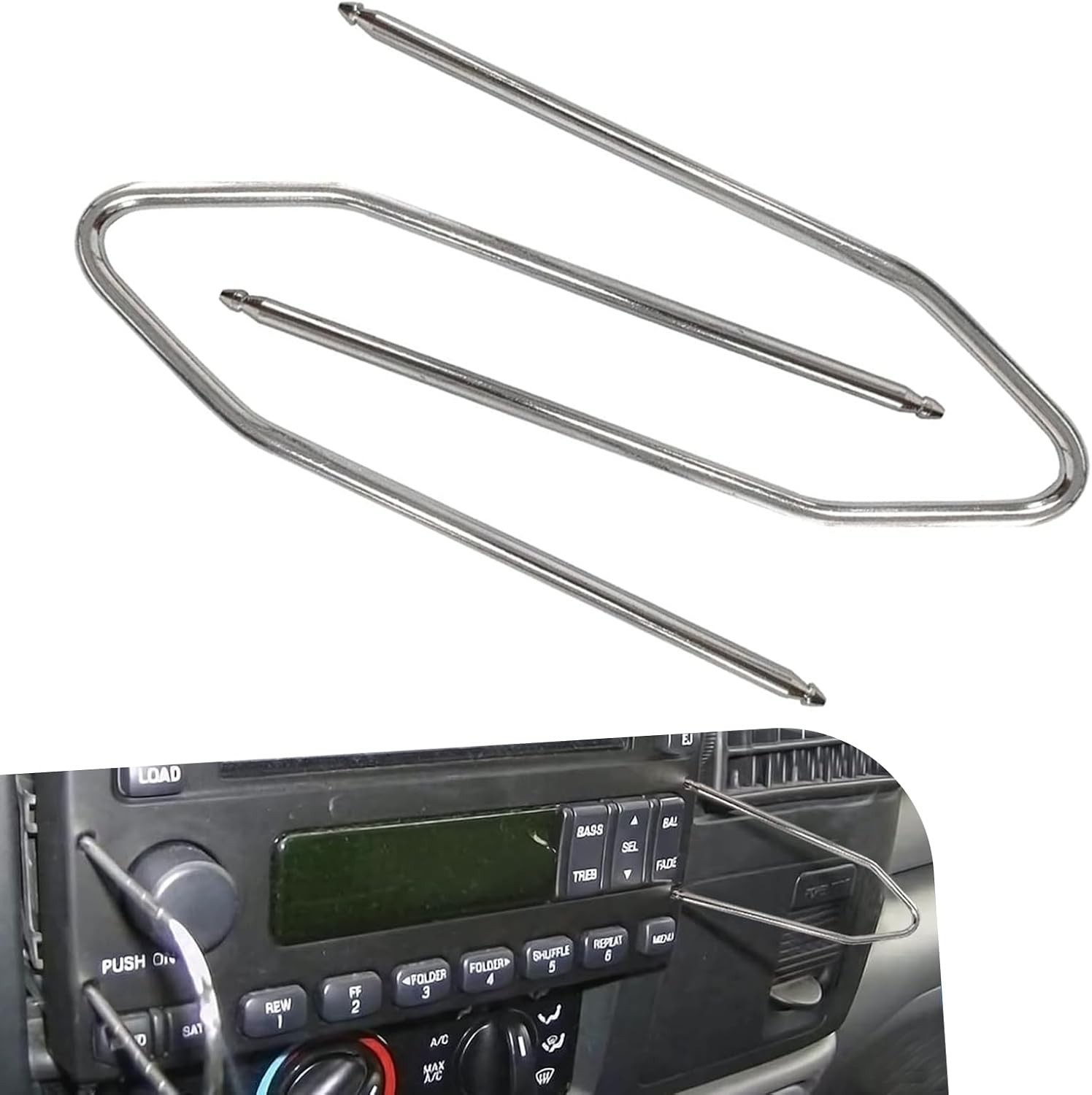 2PCS Car Radio Removal Tool,U-Shaped CD Removal Pry Tool Kit, Stainless Steel…