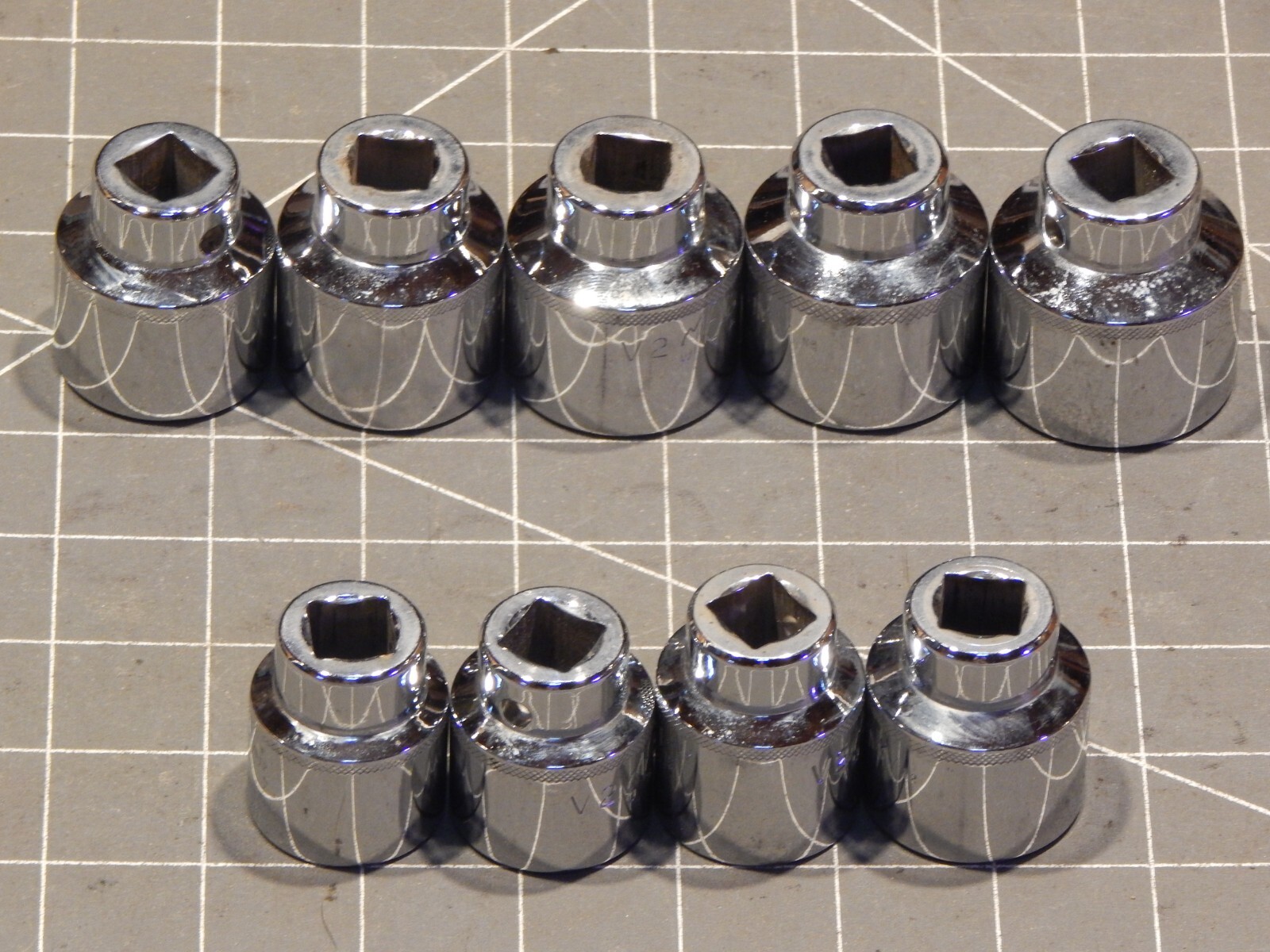 Mac 9Pc Metric 1/2 Dr Shallow Socket Add On Set 24MM 32MM 12Pt V2 V232MM V231MM