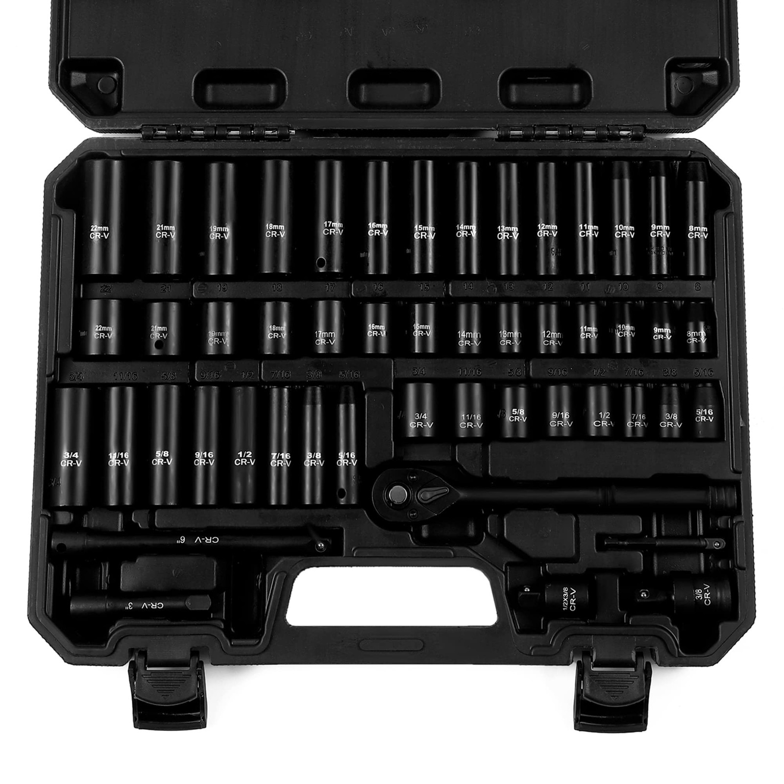 Reniteco 50-Piece 3/8″ Drive Socket Set, SAE 50 PCS & Metric