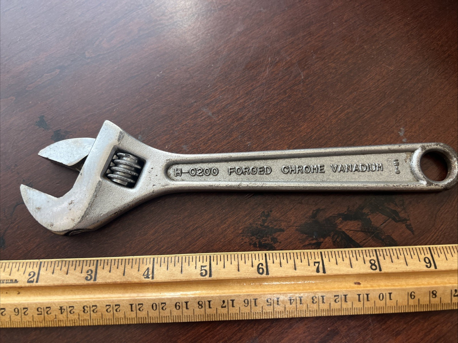 TOP 200mm 8” Adjustable Wrench Forged Chrome Vanadium Heavy Duty H-0200 Japan