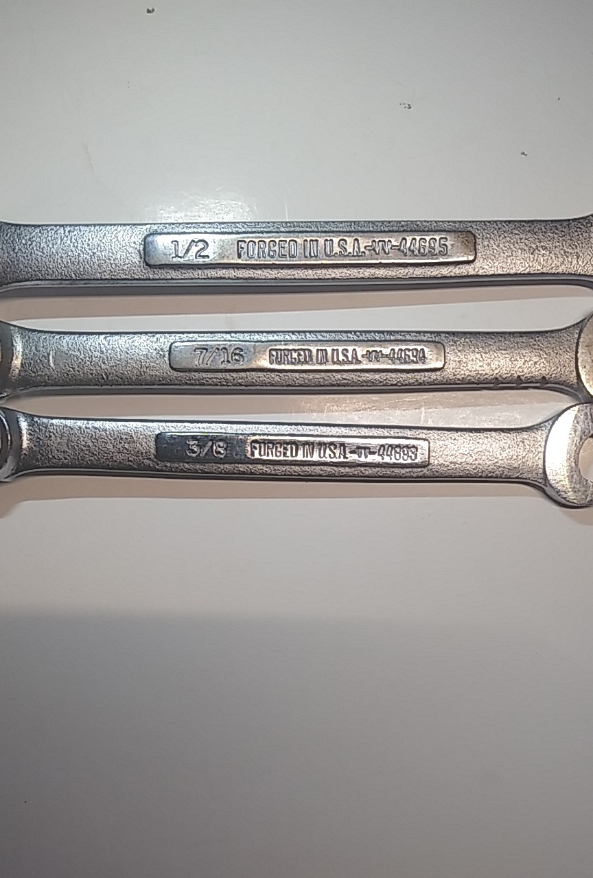 Craftsman-VV-Series 3pc SAE 12 Pnt Combination Wrench Set Made In USA