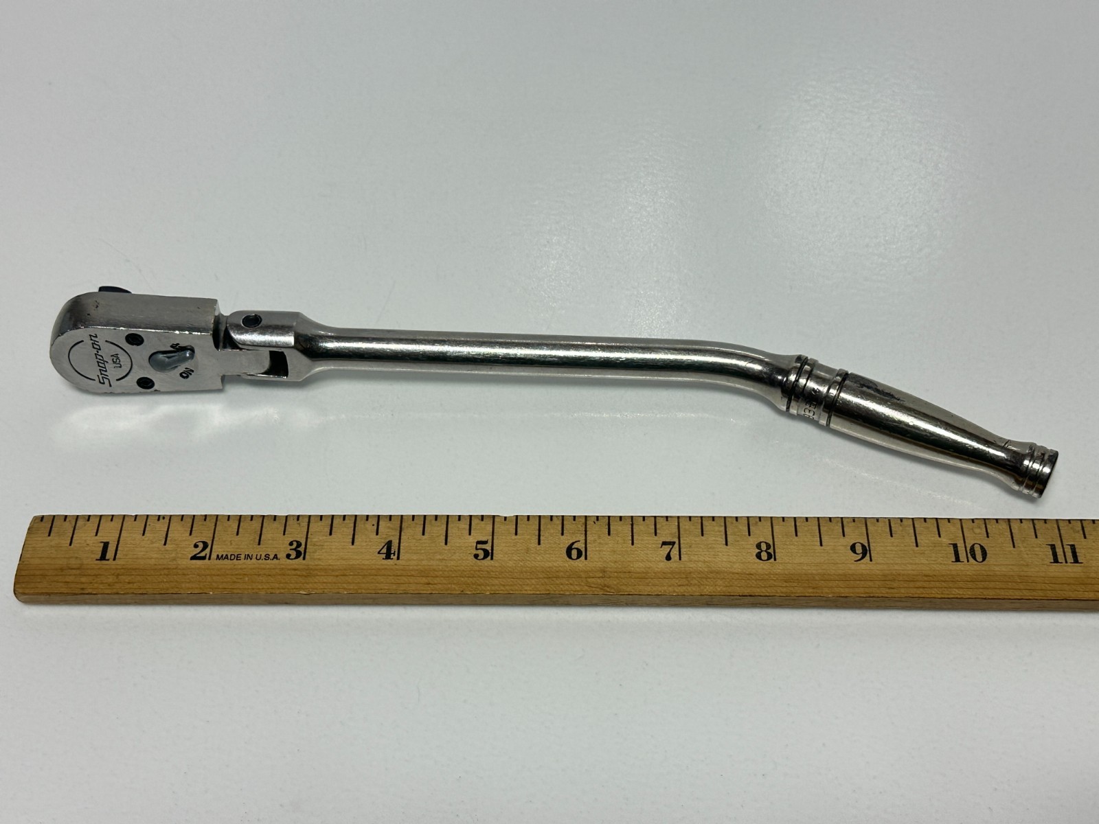 🇺🇸 Snap-on Tools USA FBF936 3/8” Drive Bent OffsetHandle Flex-Head Ratchet