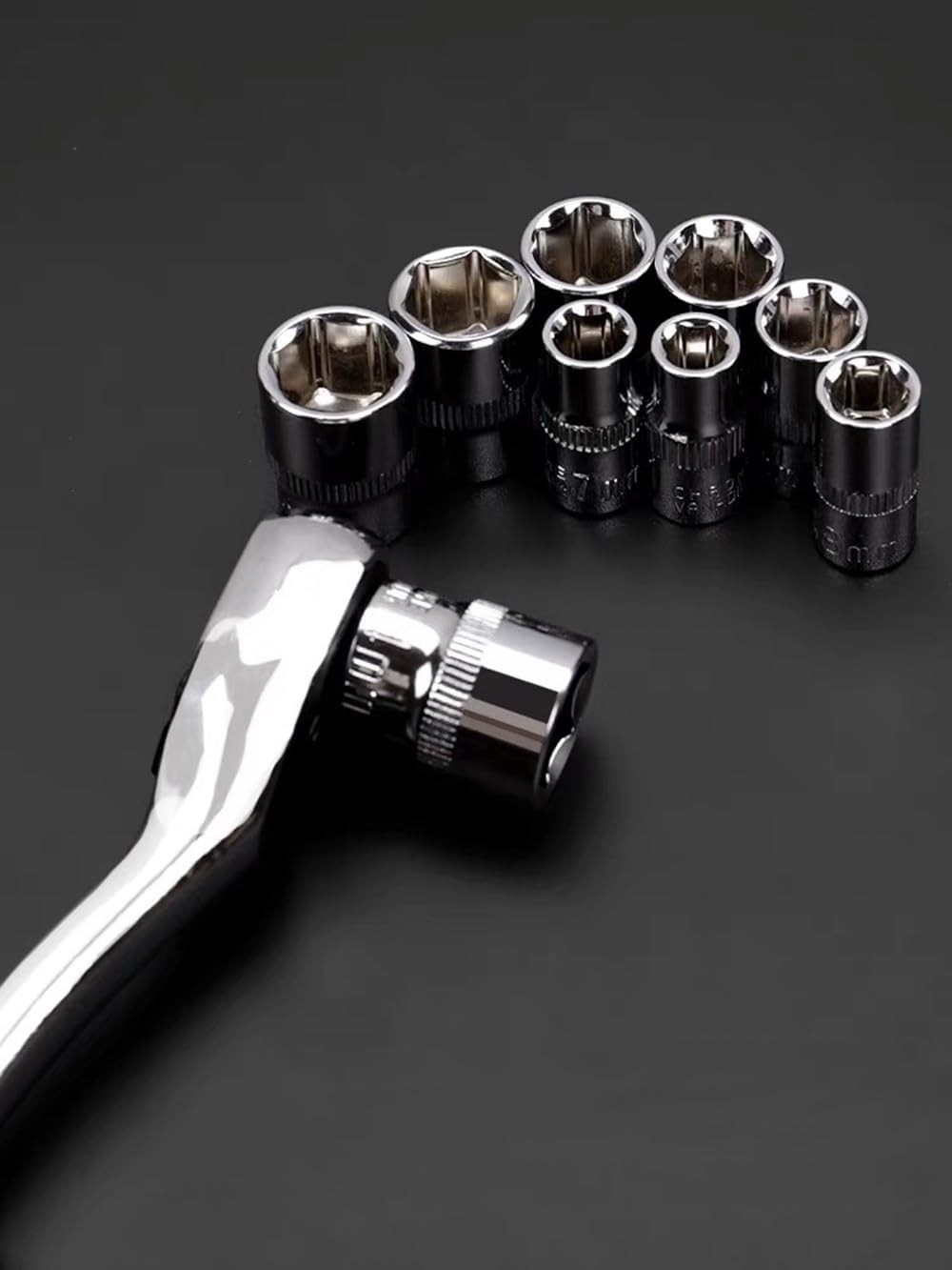11 Piece 1/4 Inch Drive 6-Point Deep Socket Set with Sturdy Holder，Metric Siz…