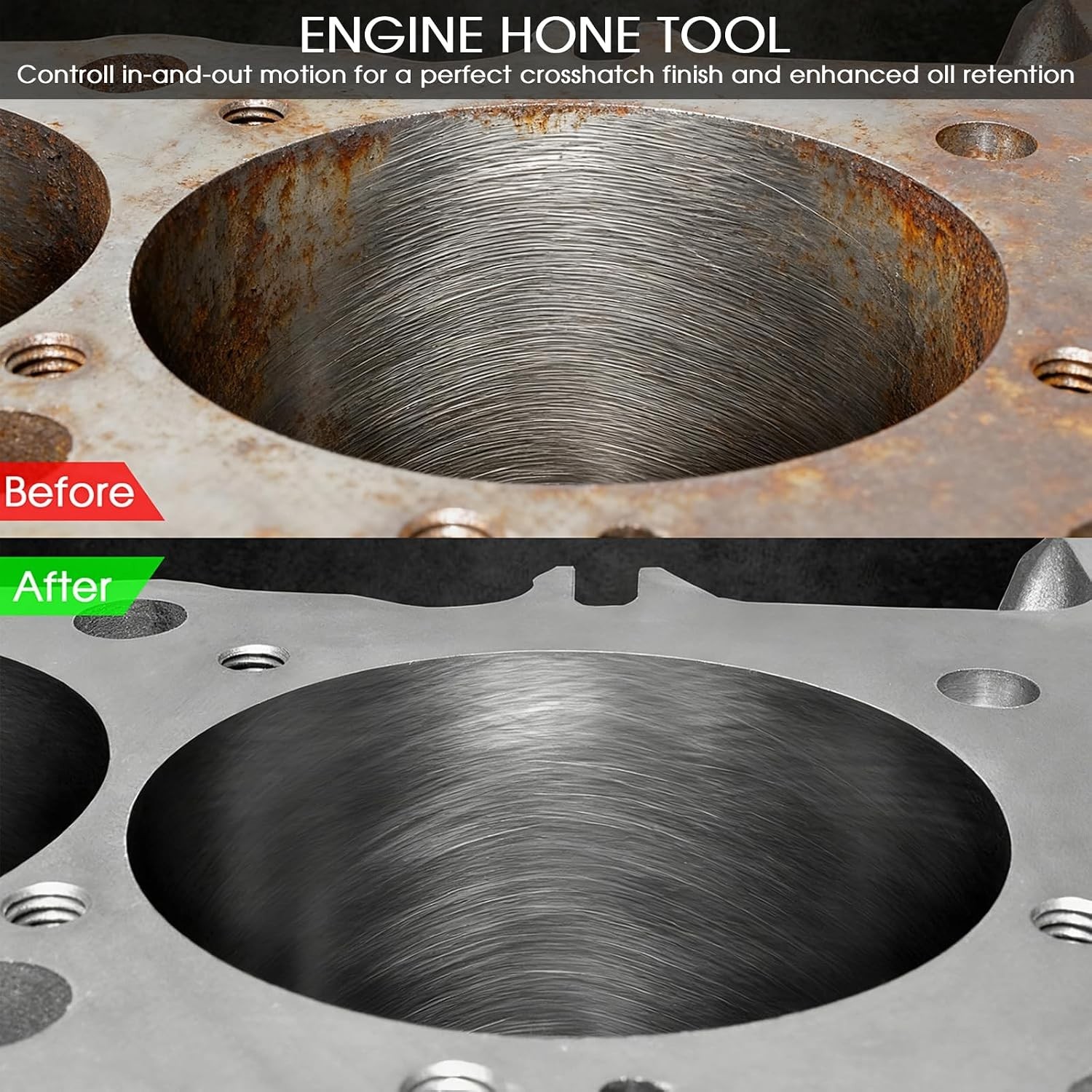 Cylinder Ball Hone Tool for Cast Iron and Steel, Ideal for Engine Rebuilding