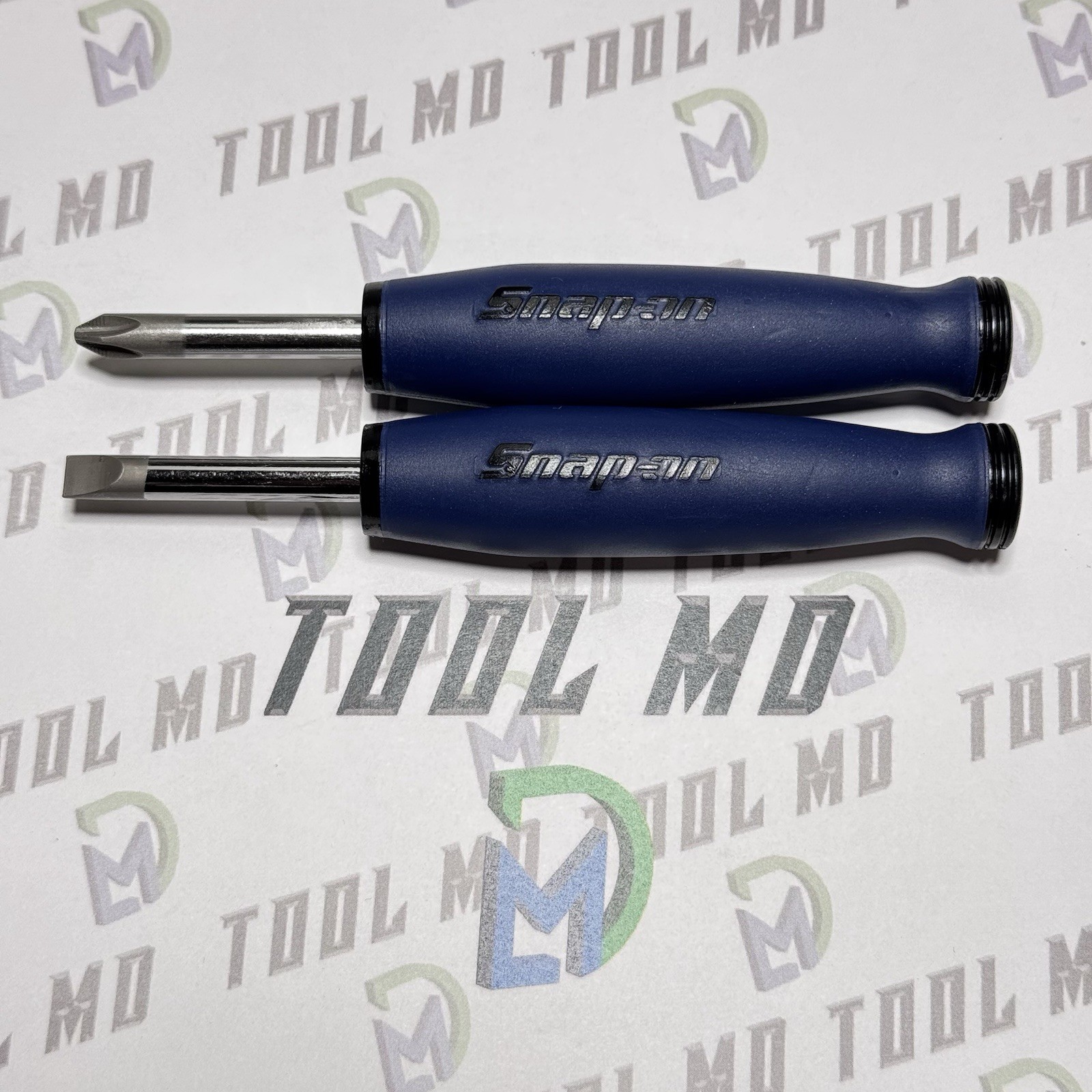 Snap-on Tools CUSTOM REVERSE POWER BLUE Ratchet Handle Stubby Screwdriver Set