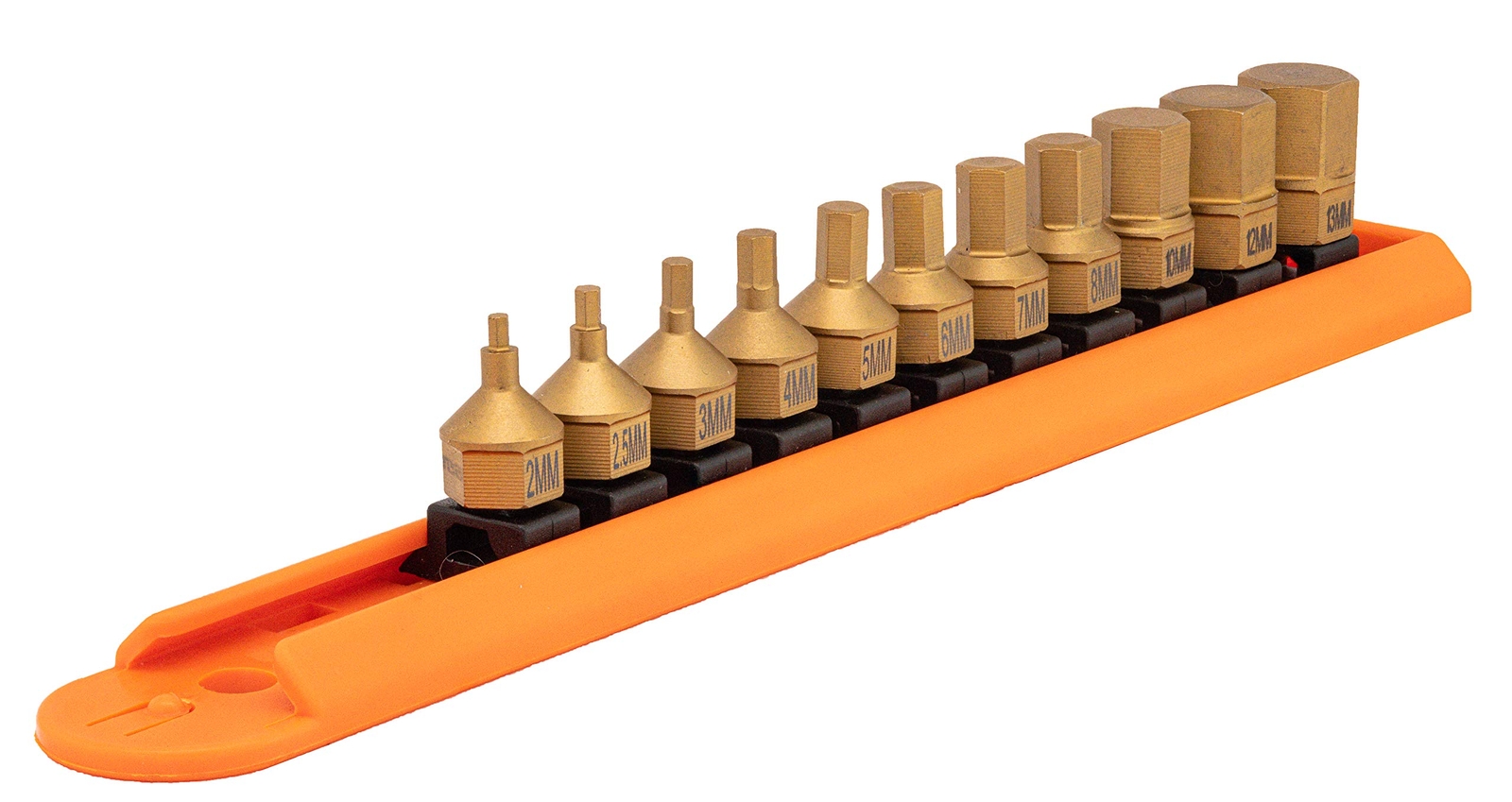 Mayhew 16005 Titanium-Coated Low-Profile Dual Drive Set, Metric Hex, 11-Piece