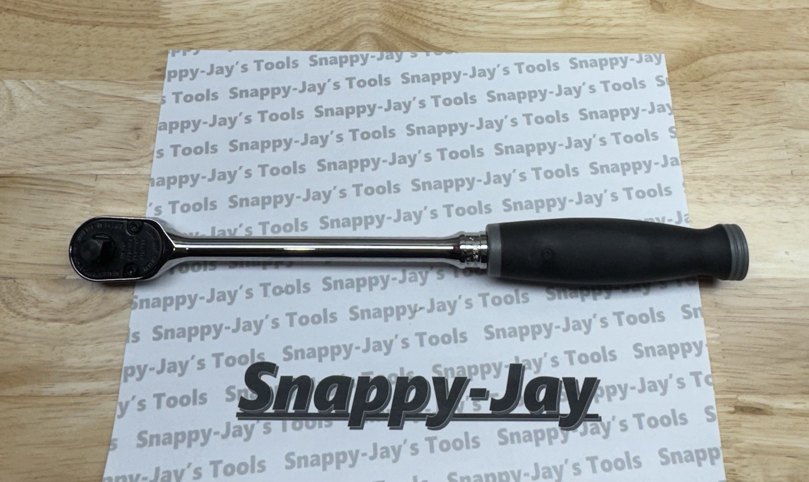 Snap-on Tools USA NEW 3/8″ Drive DARK TITANIUM Soft Grip LONG Ratchet FHL80DT