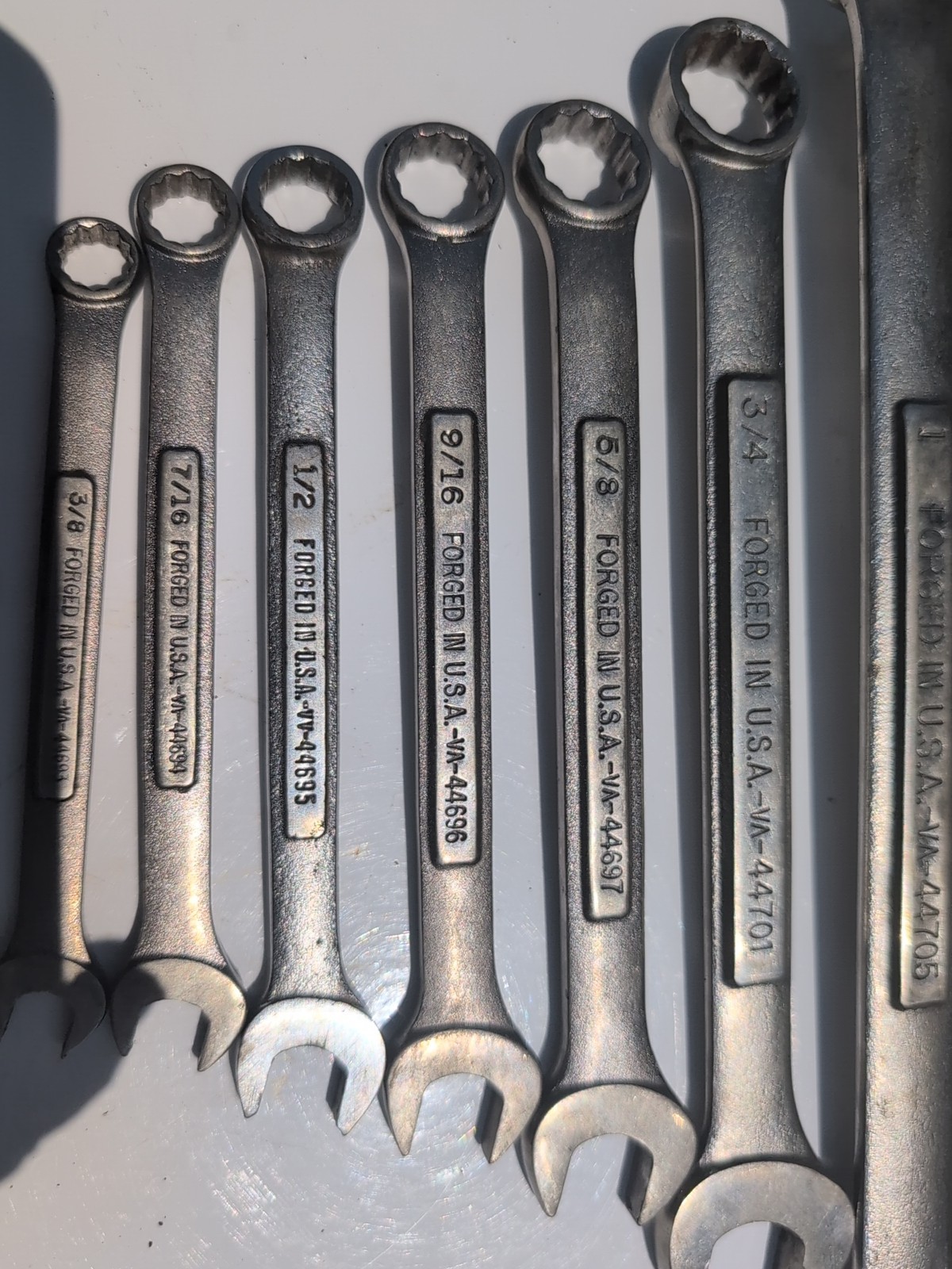 Lot Of 8 Vtg USA Craftsman combination wrenches VA series 3/8” to 1-1/16” nice!