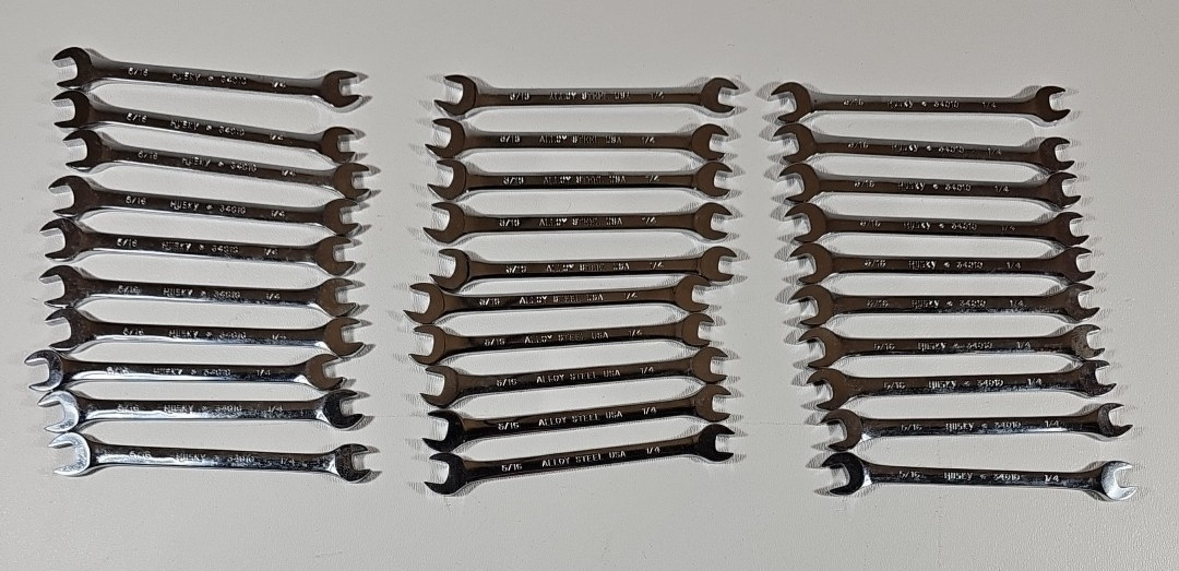 Lot of 30 NEW Husky USA 34010 1/4″×5/16″ Double Open End Wrench