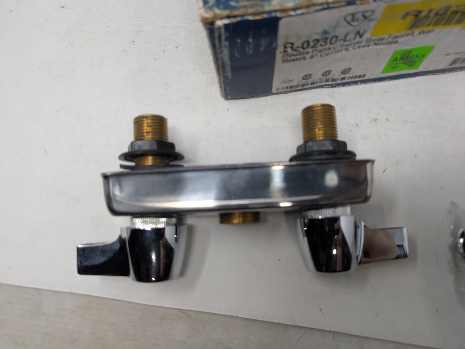 T&S R-0230-LN Double Pantry Faucet 8″ Center Wall Mount (F2)