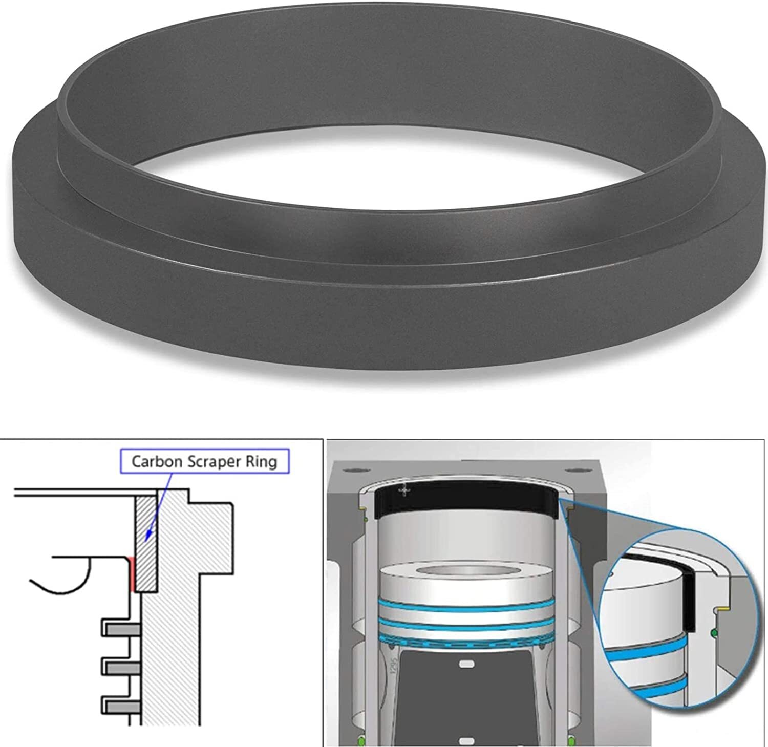 Carbon Scraper Tool Alternative to W470589021400 for Detroit Diesel DD15 Ring