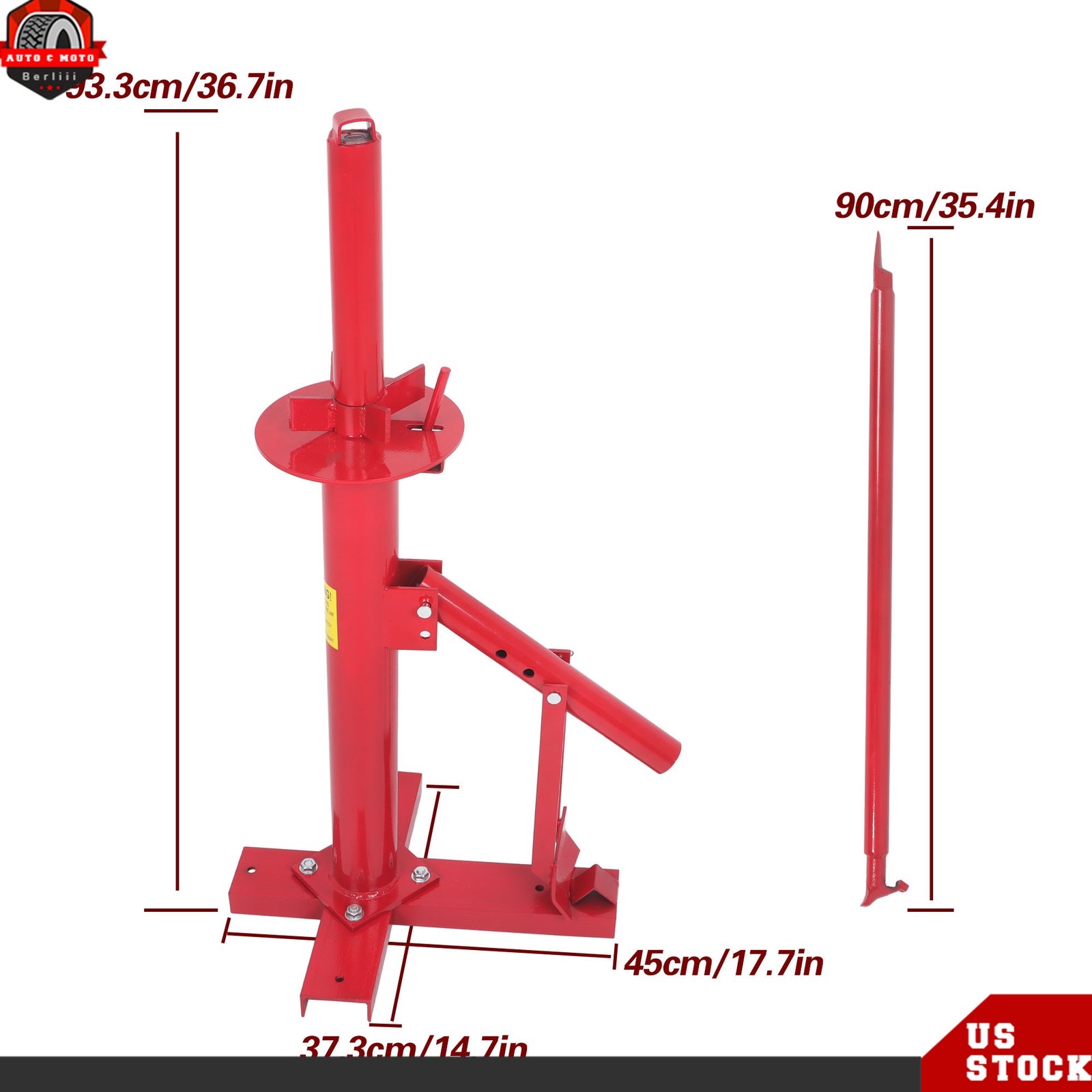 Portable Hand Bead Breaker Mounting Tool 8″ to 16″ Tires Manual Tire Changer Red