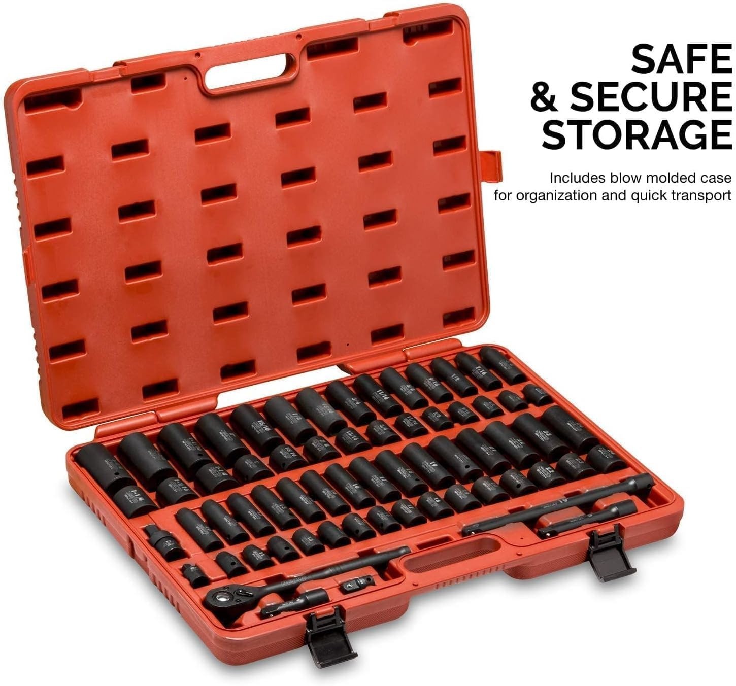 Brand New Impact Socket Set, 65 Piece, Standard SAE & Metric, Deep & Shallow Kit