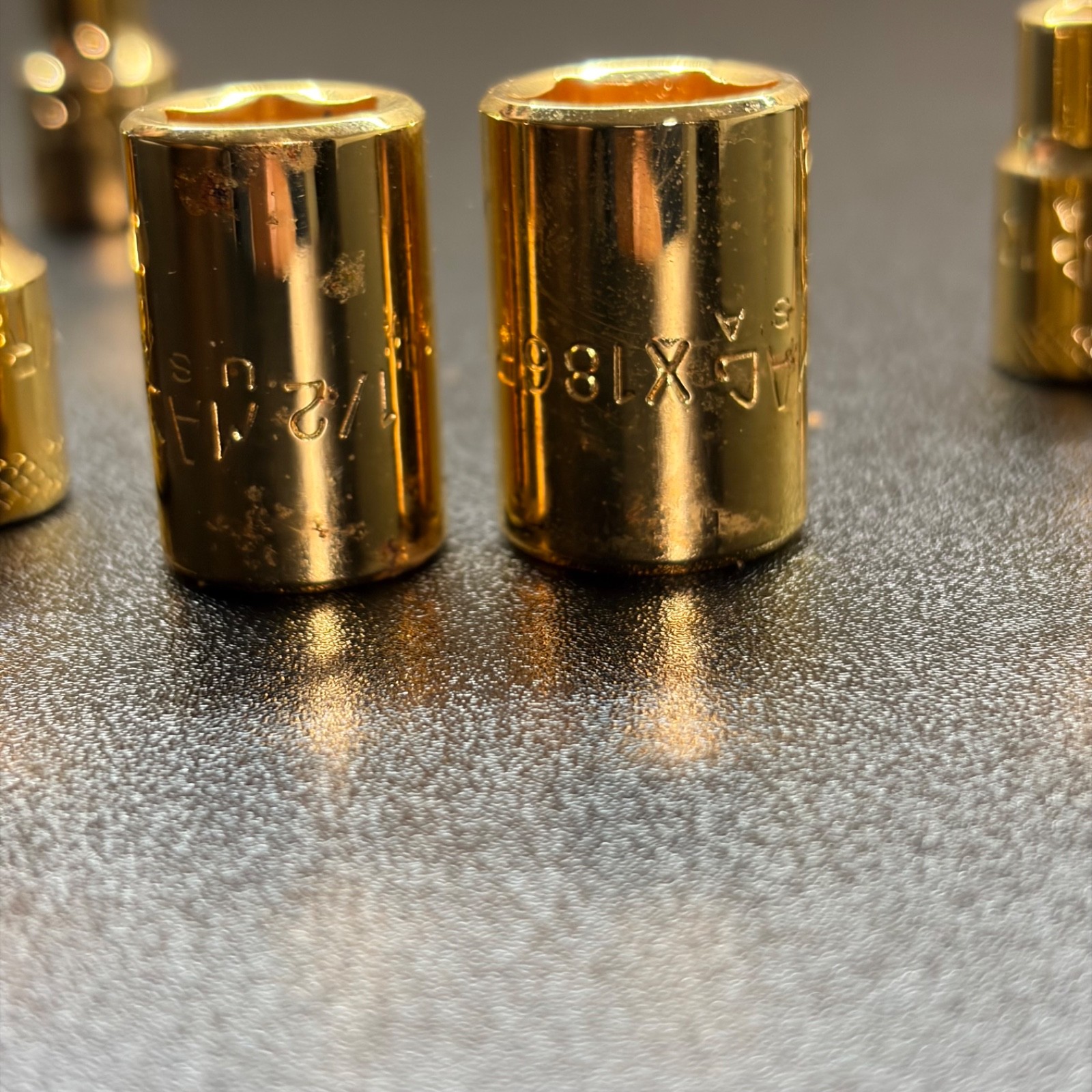 Limited Edition 24K Gold Plated MAC Tools 2005 1 of 2000 3/8 socket set 10mm 6pc