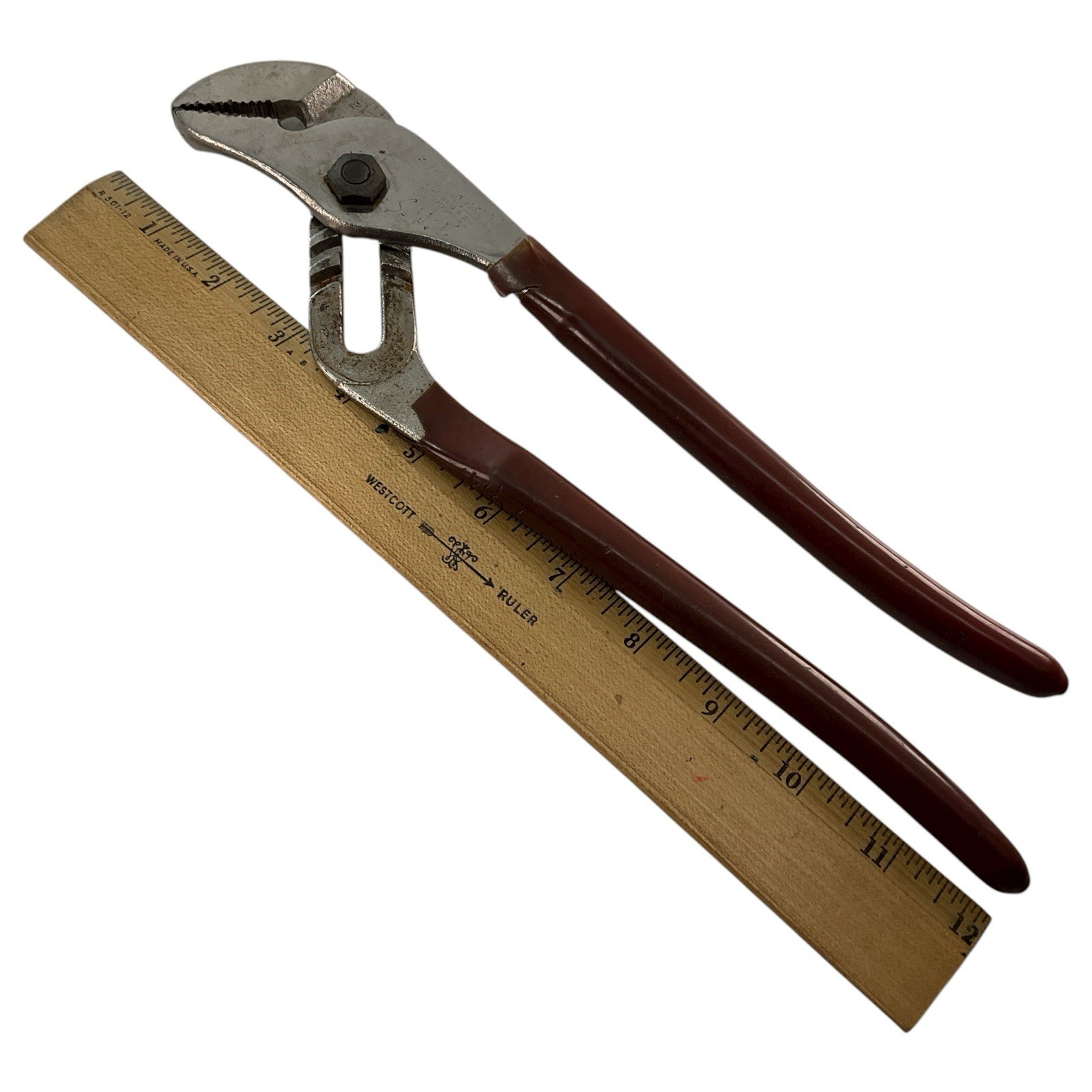 Blue Point Tools HL112P 12 Inch Slip Joint Pliers Red Handle Vintage USA Made