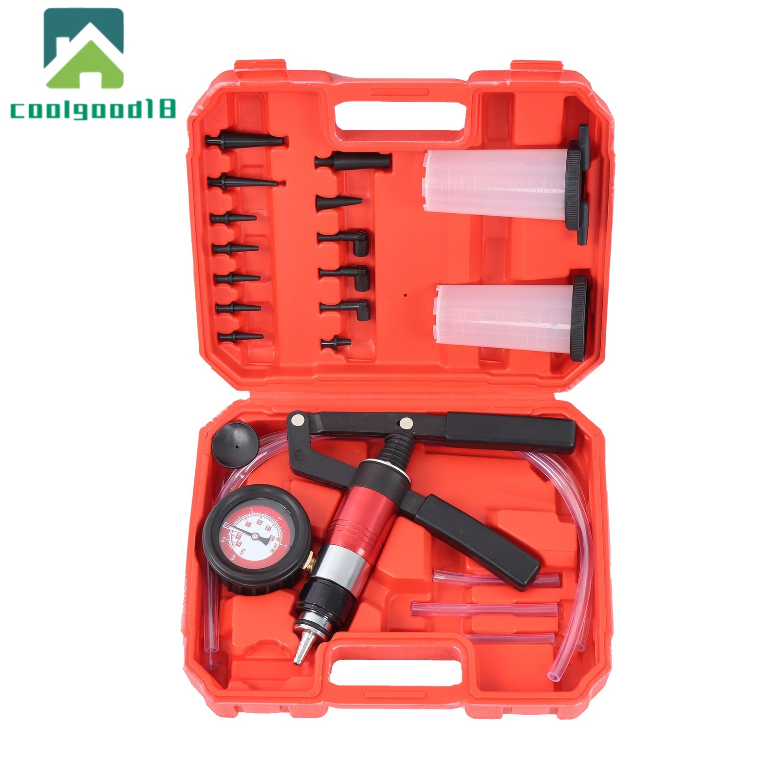 23PCS Handheld Vacuum Pump Tester Brake Bleeder Kit Brake System Bleeding Tools