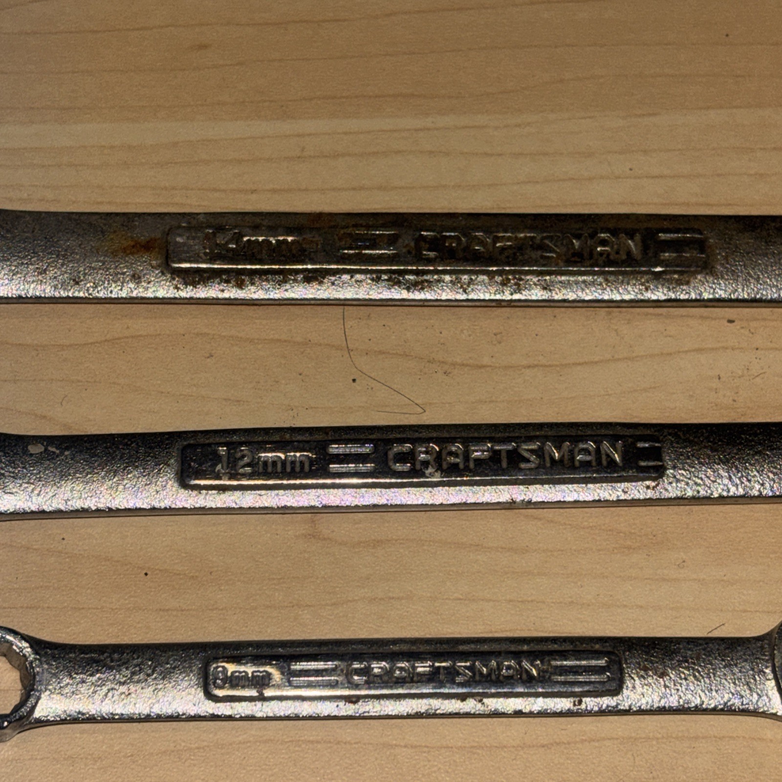 Craftsman 5 PIECE Combination Wrench SET LOT 14mm 12mm 11mm 10mm 9mm 4.5mm 4mm
