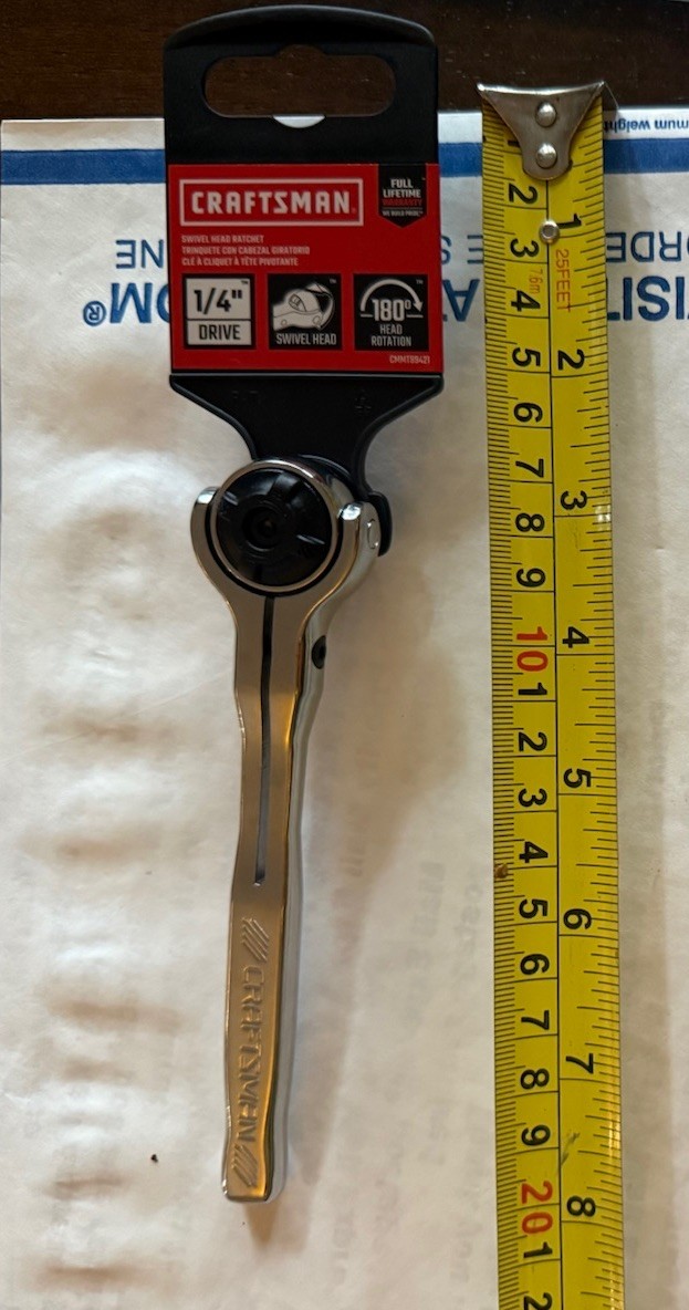 CRAFTSMAN 72-Tooth 1/4-in Drive Rotating Head Ratchet Swivel Head CMMT99421