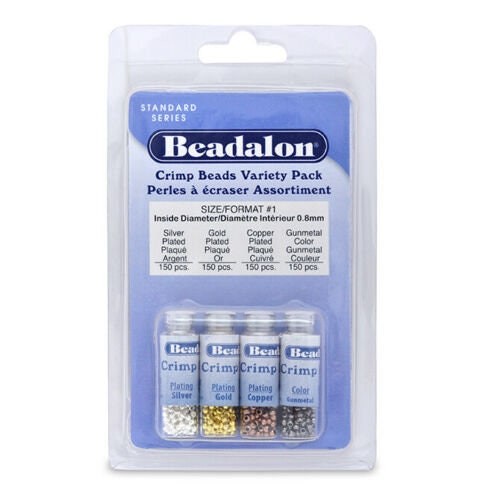 Beadalon Crimp beads Variety Pack Size#1 (1.3mm)Assorted Colour 600-Pices,