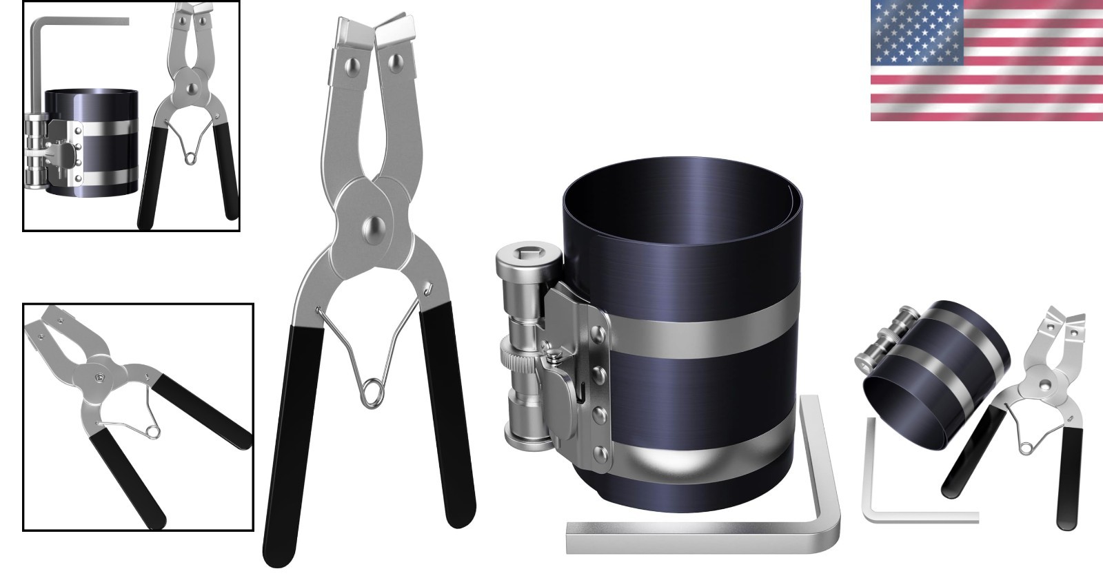 Effortless Piston Ring Installation Tool Set: Adjustable Size from 53mm to 175mm