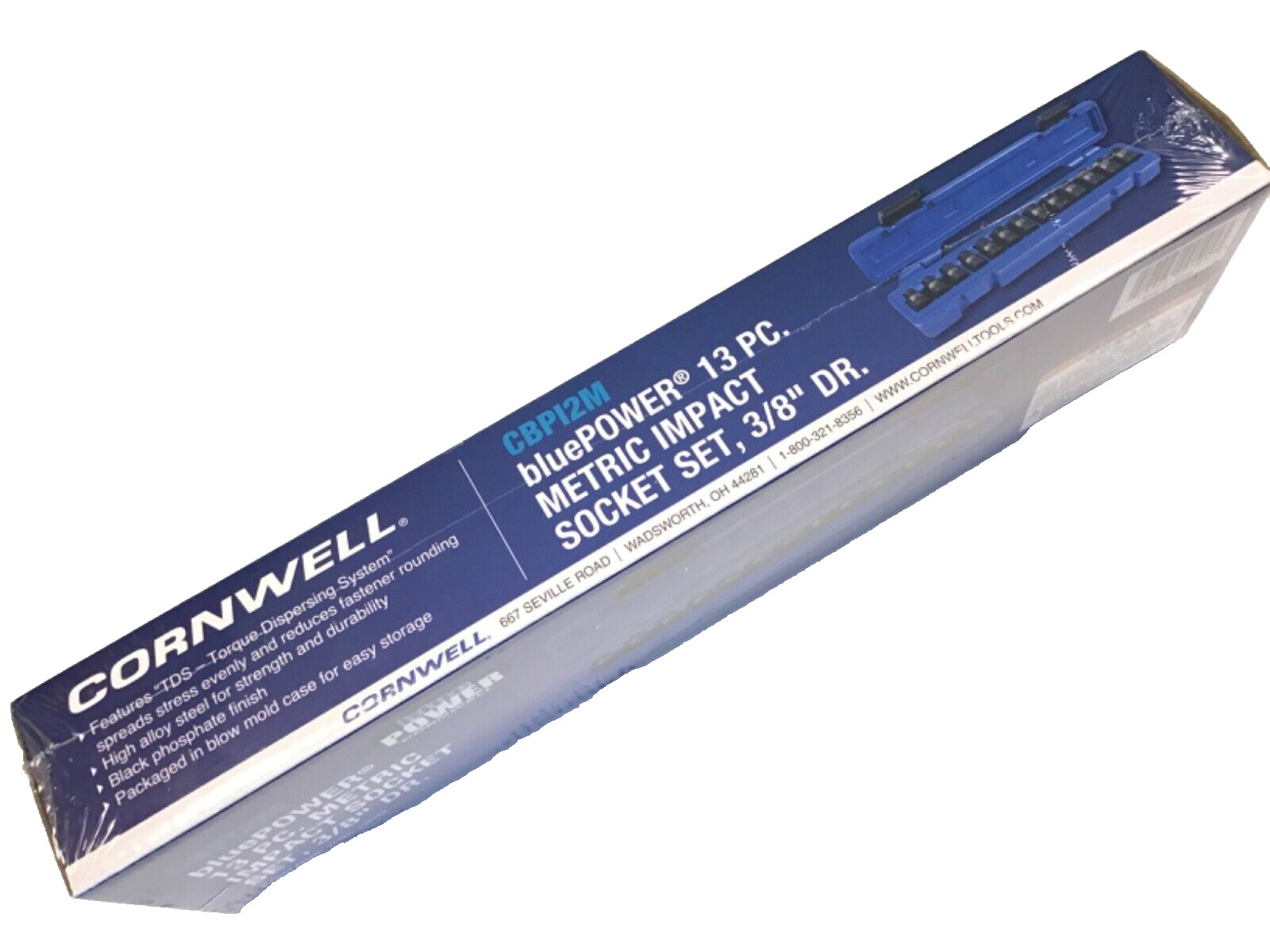 Cornwell CBP12M 13 Piece 3/8” Drive Metric Impact Socket Set In Snap Latch Case