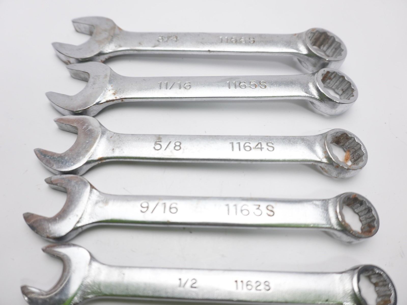 Williams Superrench Short Stubby Combination Wrench 7 pc Set 12 pt USA 3/8″-3/4″