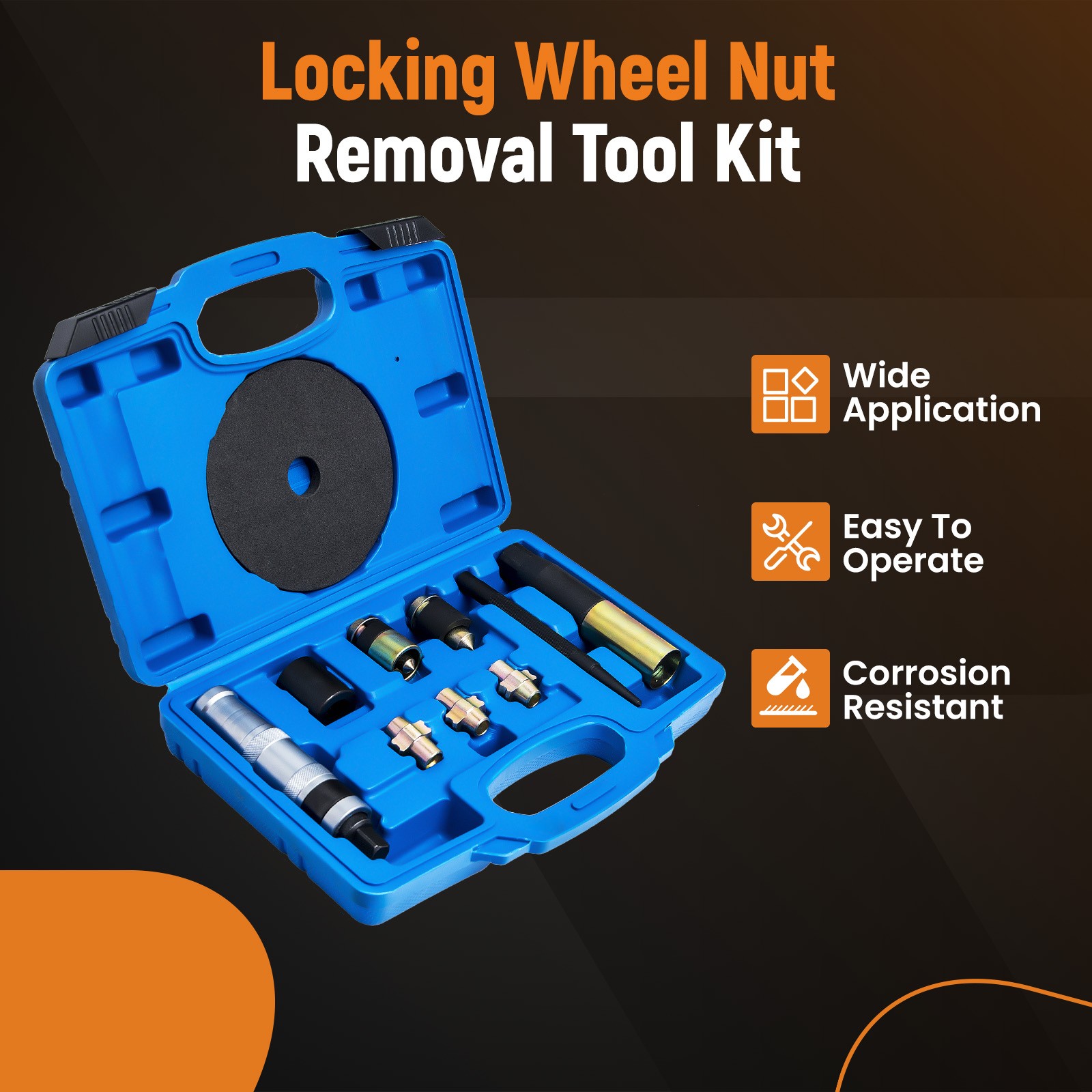 Universal Wheel Lock Removal Kit Locking Wheel Nut Key Replacement Remover Set