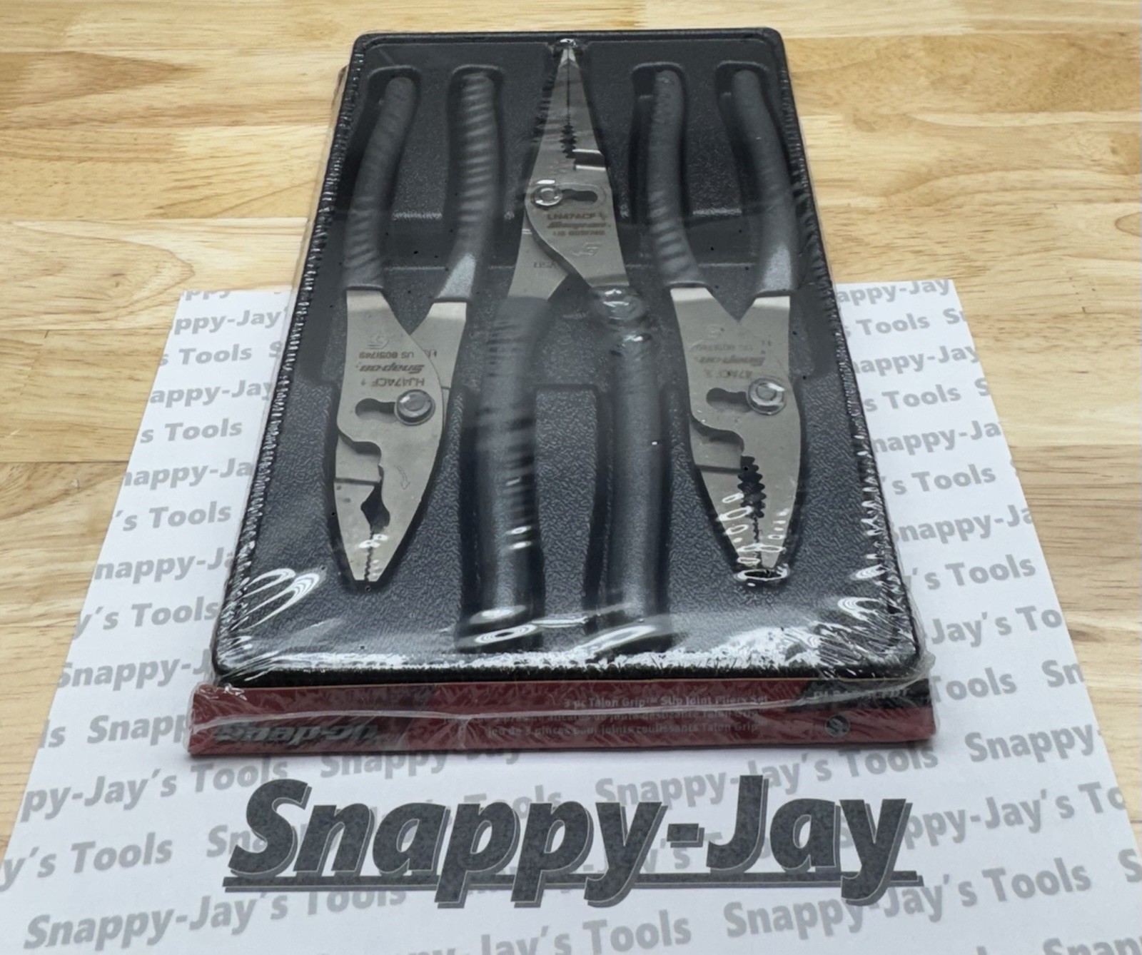 Snap-on Tools USA NEW 3pc DARK TITANIUM 8” Slip Joint Pliers Set PL347ACFDT
