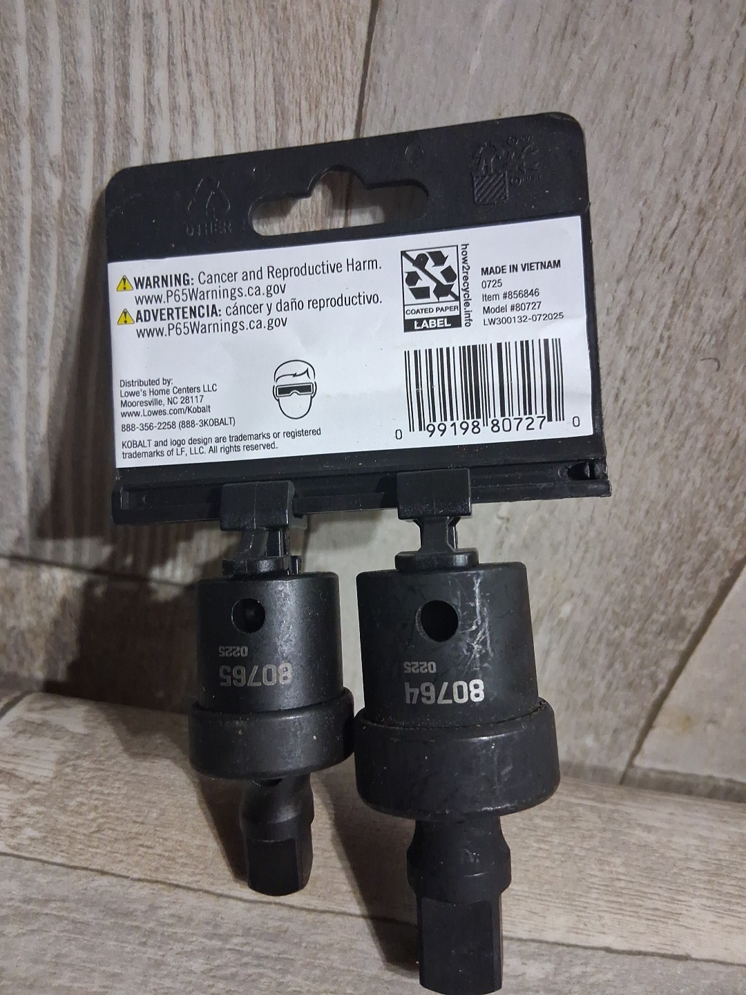 New Kobalt #856846 2pc. Swivel Adapter Set 3/8” 1/2” Drives Impact Rated