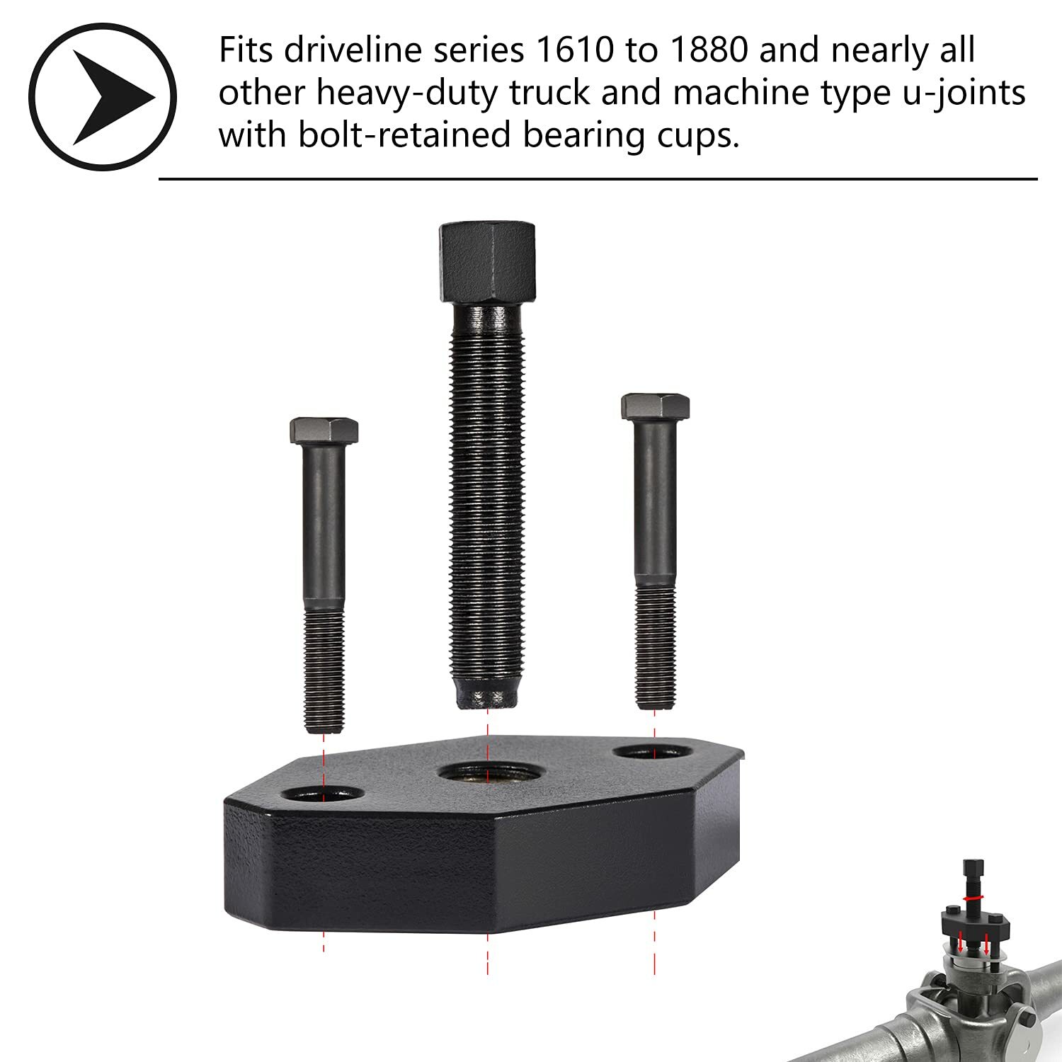 Heavy-Duty Bearing Cup Installer Tool 5192 Bolt U-Joint for Series 1610 to 1880
