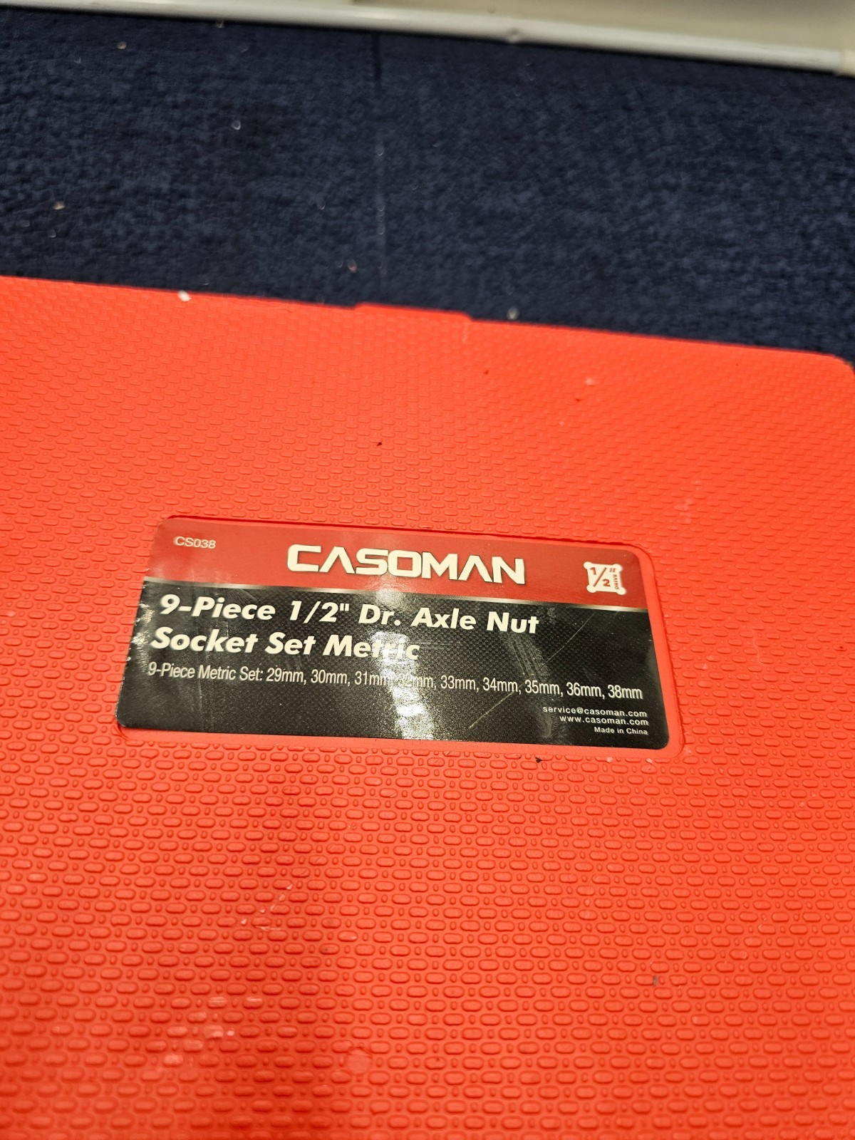 CASOMAN CS038: 9-Piece 1/2″ Drive Axle Nut Sockets Metric Sizes 29mm-38mm