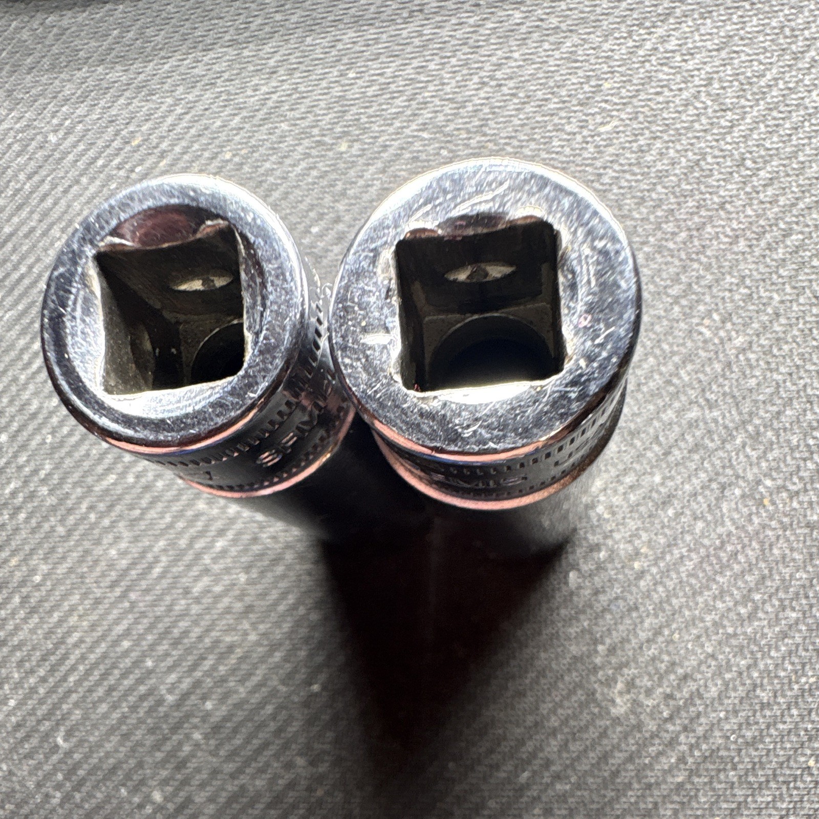Vintage Snap-on USA 3/8″ Drive Metric Deep Socket Lot 14MM, 15MM, 12 Pt, 2 Pcs.