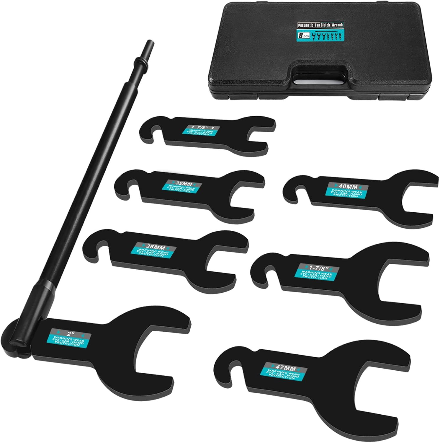 8-Piece Pneumatic Fan Clutch Removal Tool Kit for Jeep, Ford, GM, Chrysler