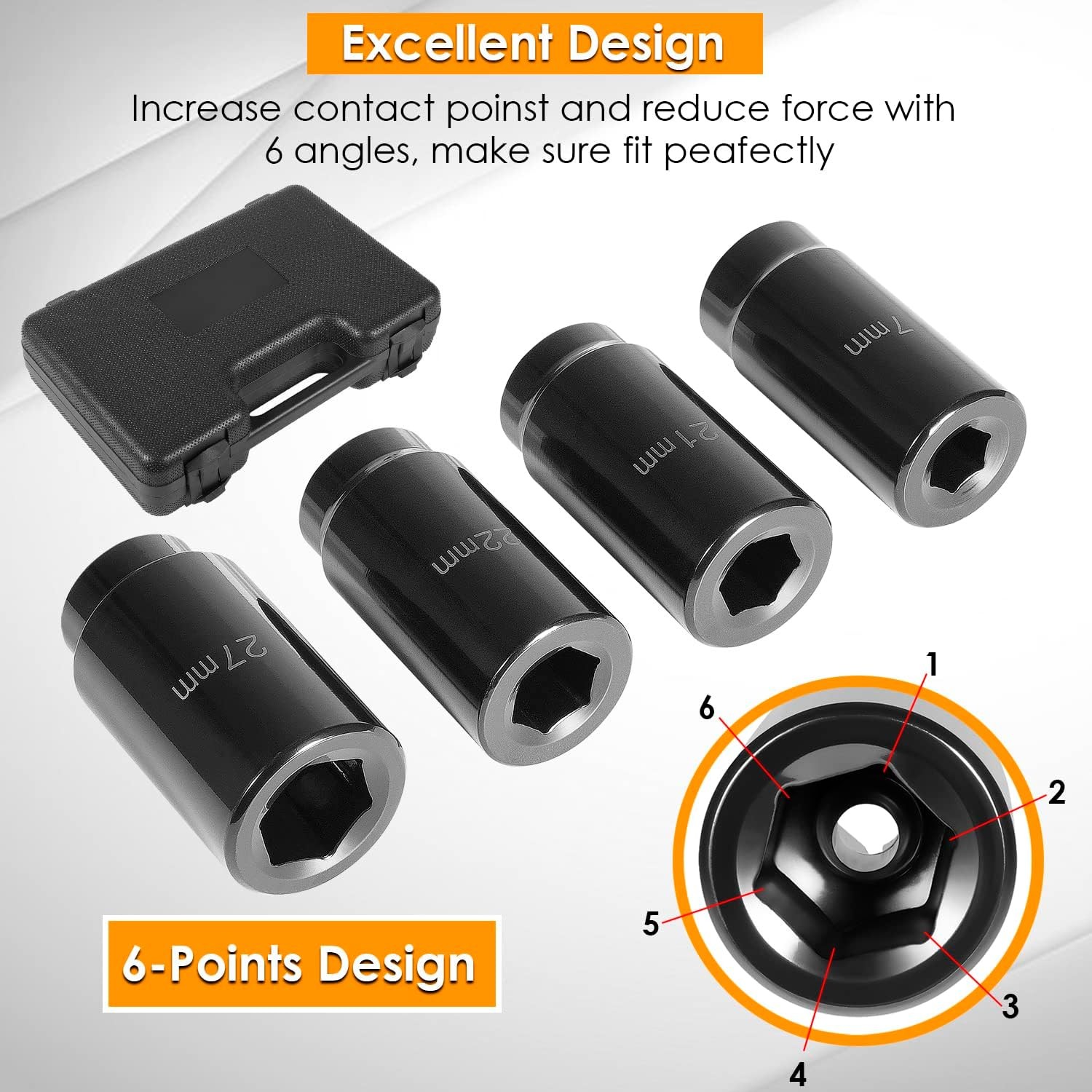 3X Power Harmonic Balancer Crank Bolt Removal Tool Socket Set 17 21 22 27mm 1/2″