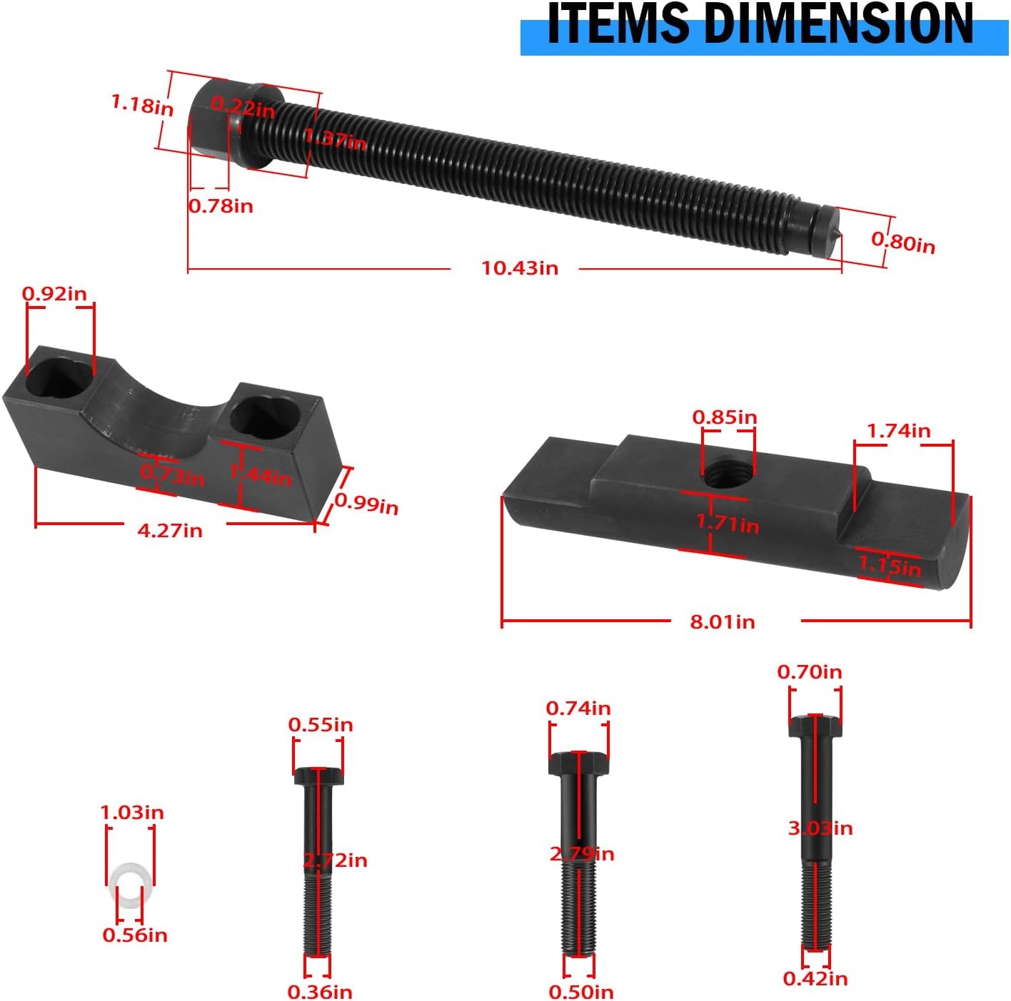 10803 Yoke Puller Tool Kit for Commercial/Semi Trucks, Works on Class 6-8 Trucks